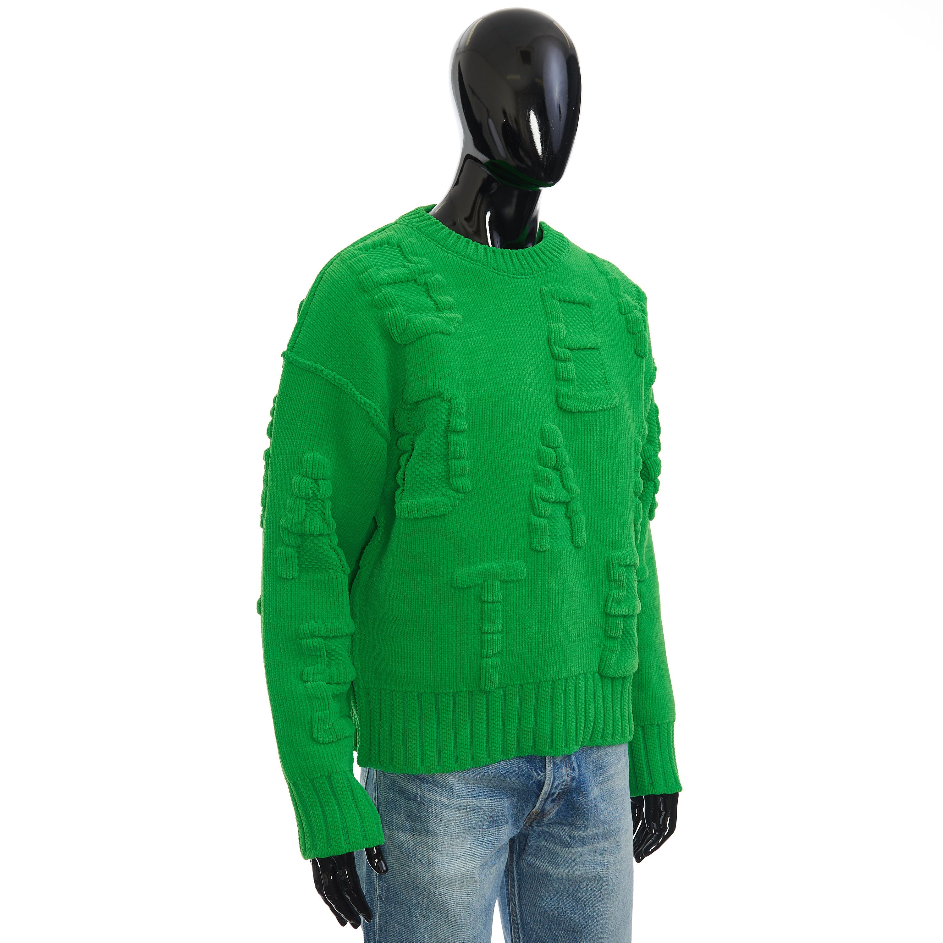 Bottega Veneta Heavyweight Chenille Jumper In Green with BV Embossing Size US M / EU 48-50 / 2 - 8 Thumbnail