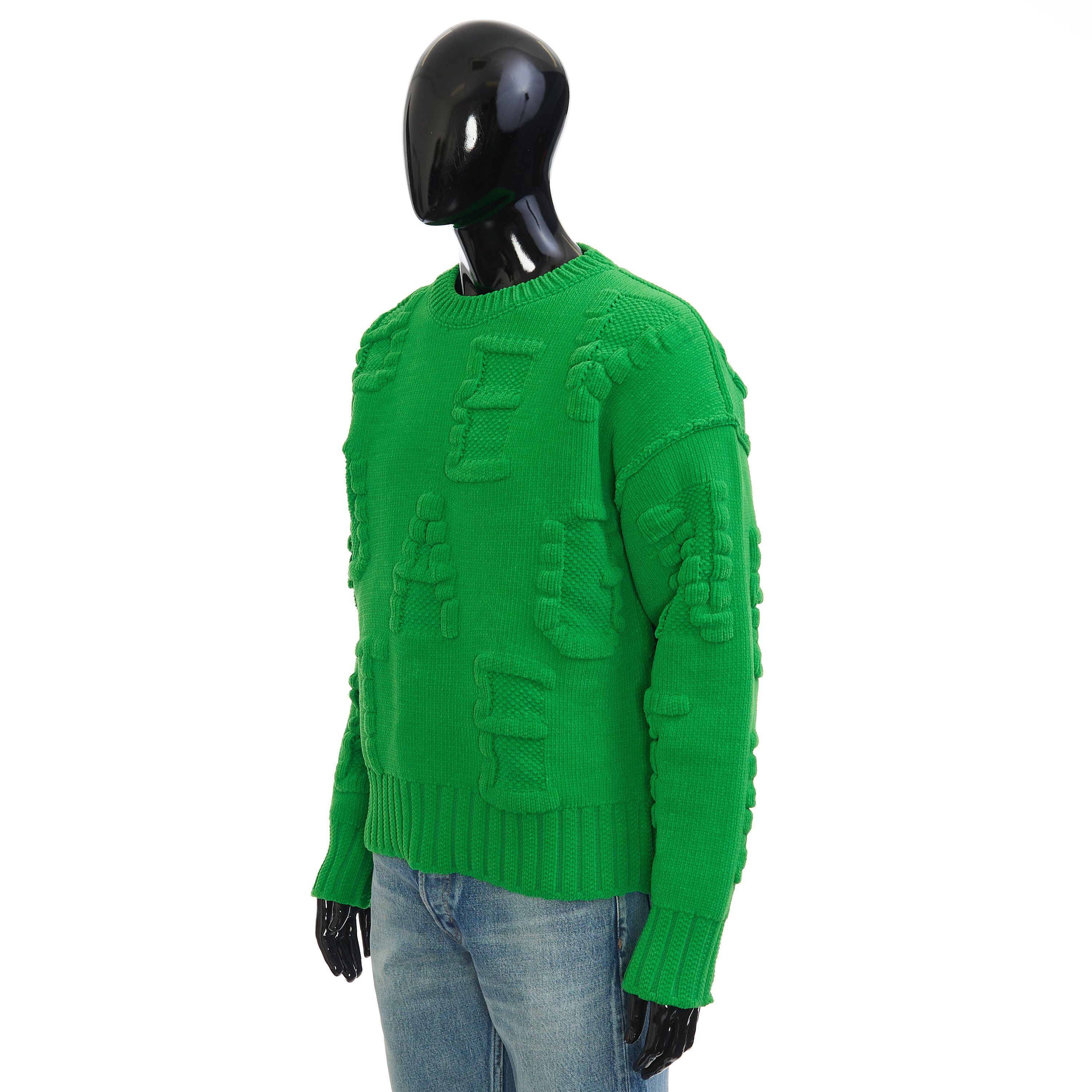 Bottega Veneta Heavyweight Chenille Jumper In Green with BV Embossing Size US M / EU 48-50 / 2 - 2 Thumbnail