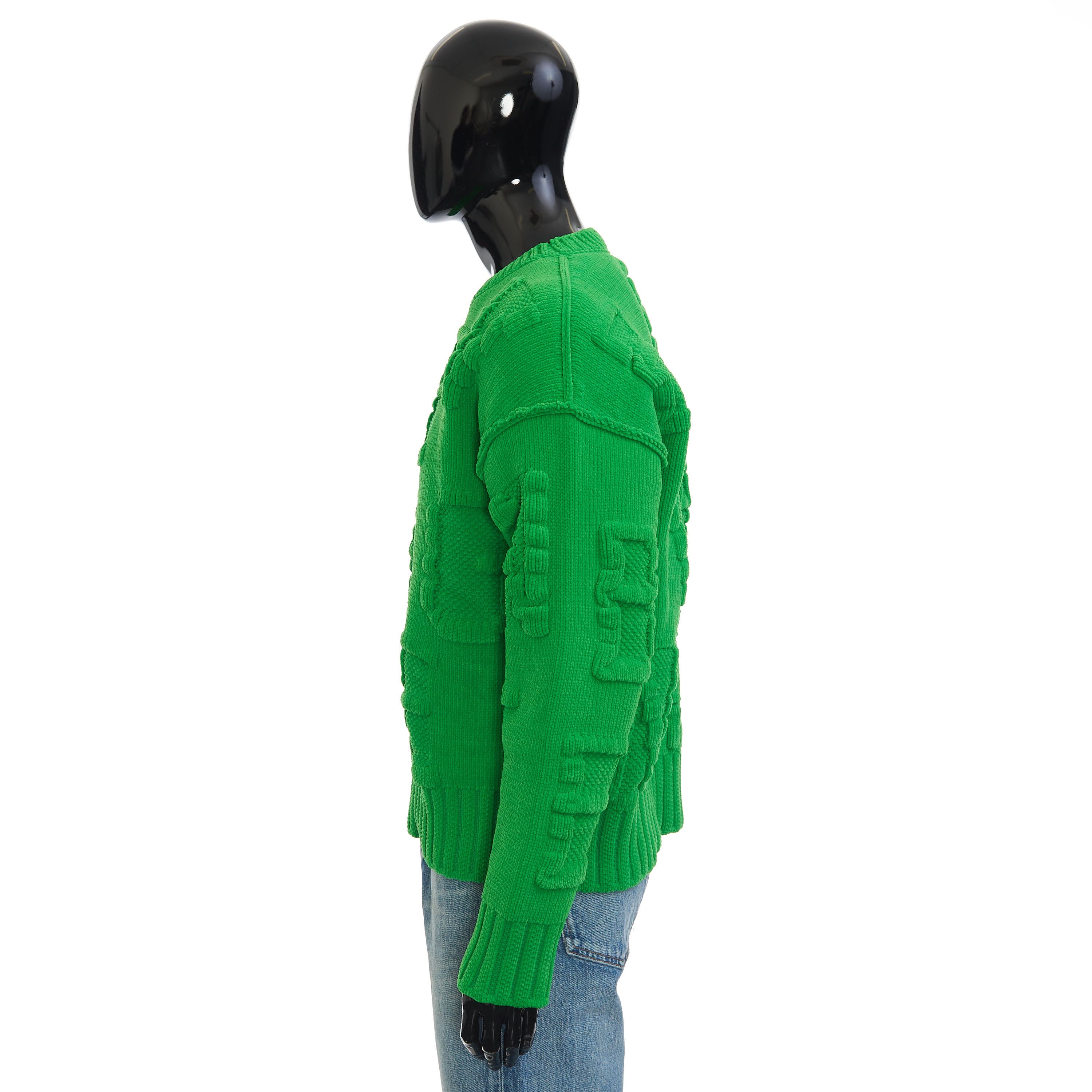 Bottega Veneta Heavyweight Chenille Jumper In Green with BV Embossing Size US M / EU 48-50 / 2 - 3 Thumbnail