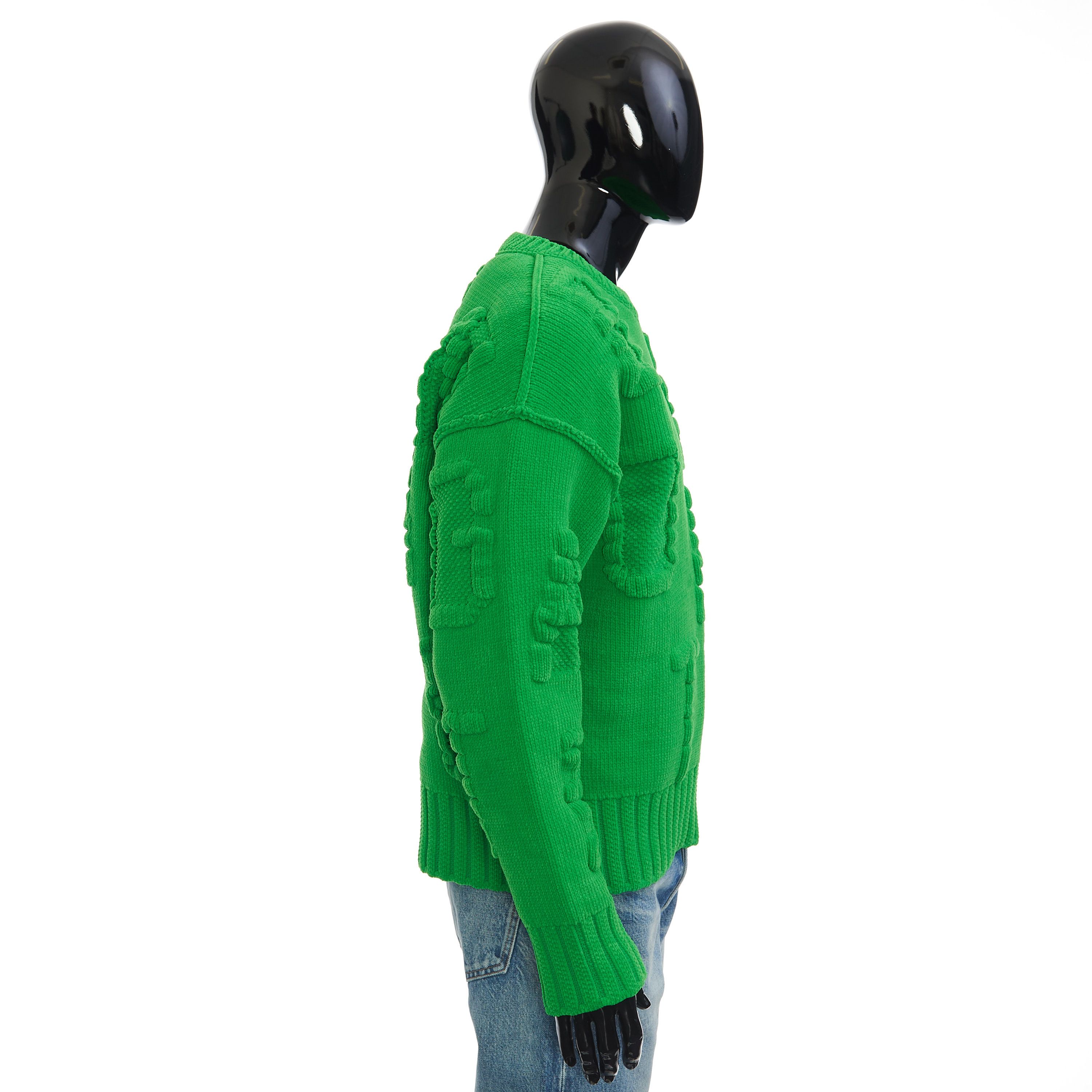 Bottega Veneta Heavyweight Chenille Jumper In Green with BV Embossing Size US M / EU 48-50 / 2 - 7 Thumbnail