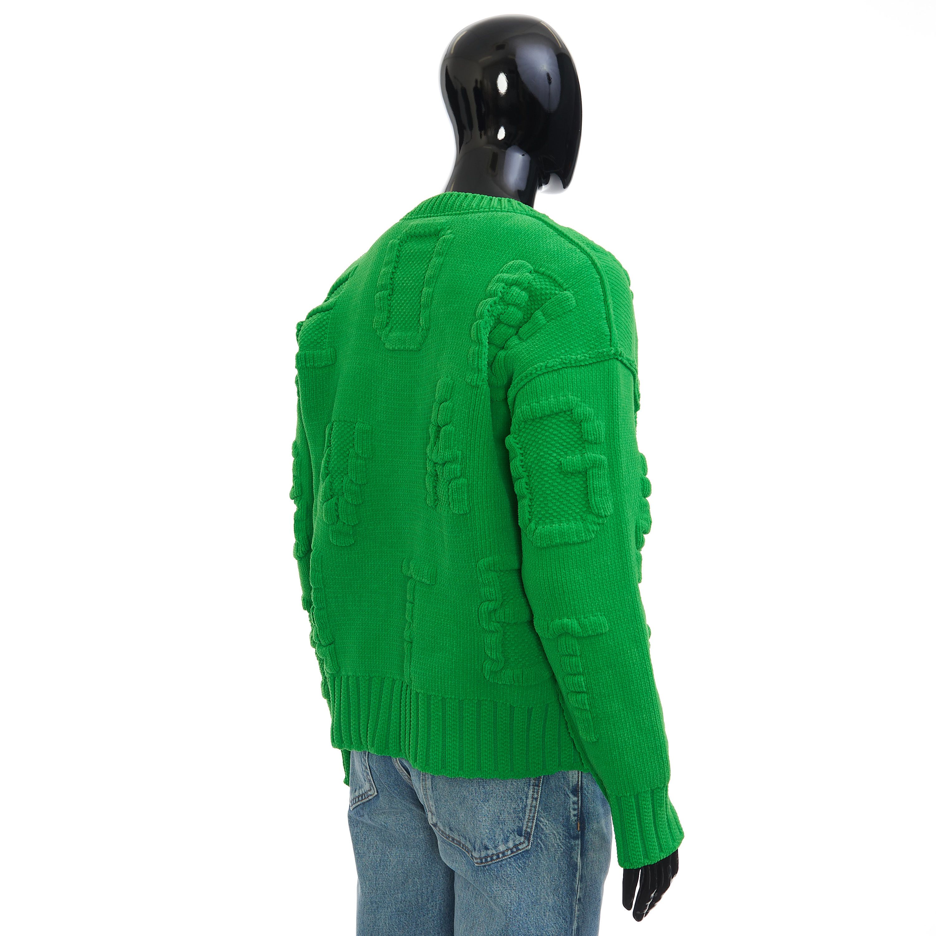 Bottega Veneta Heavyweight Chenille Jumper In Green with BV Embossing Size US M / EU 48-50 / 2 - 6 Thumbnail