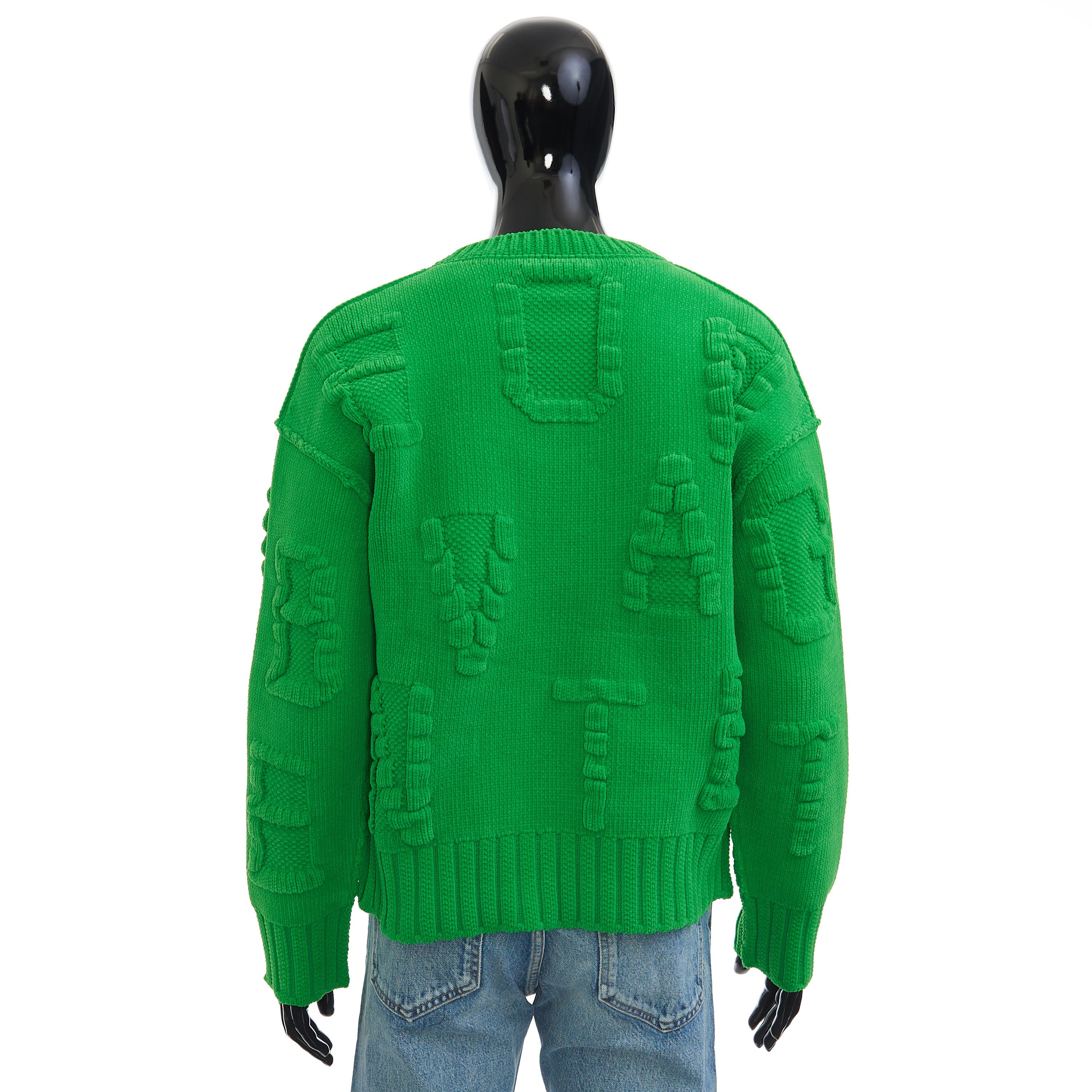 Bottega Veneta Heavyweight Chenille Jumper In Green with BV Embossing Size US M / EU 48-50 / 2 - 5 Thumbnail