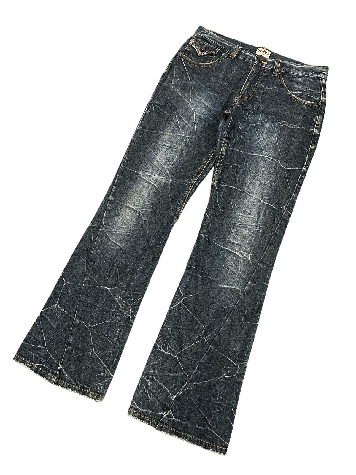 Japanese Brand FLARED💥NYLAUS TWIST DISTRESSED DENIM PANT Size US 32 / EU 48 - 5 Thumbnail