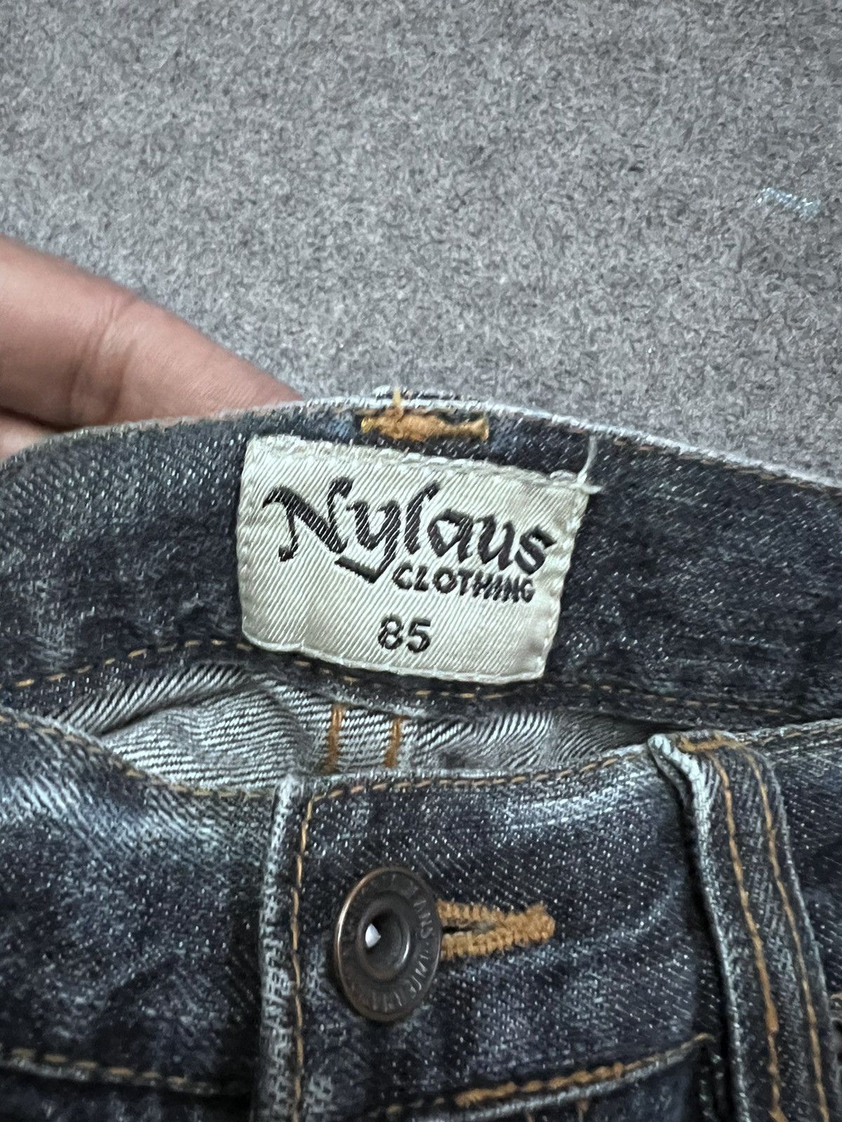 Japanese Brand FLARED💥NYLAUS TWIST DISTRESSED DENIM PANT Size US 32 / EU 48 - 10 Thumbnail