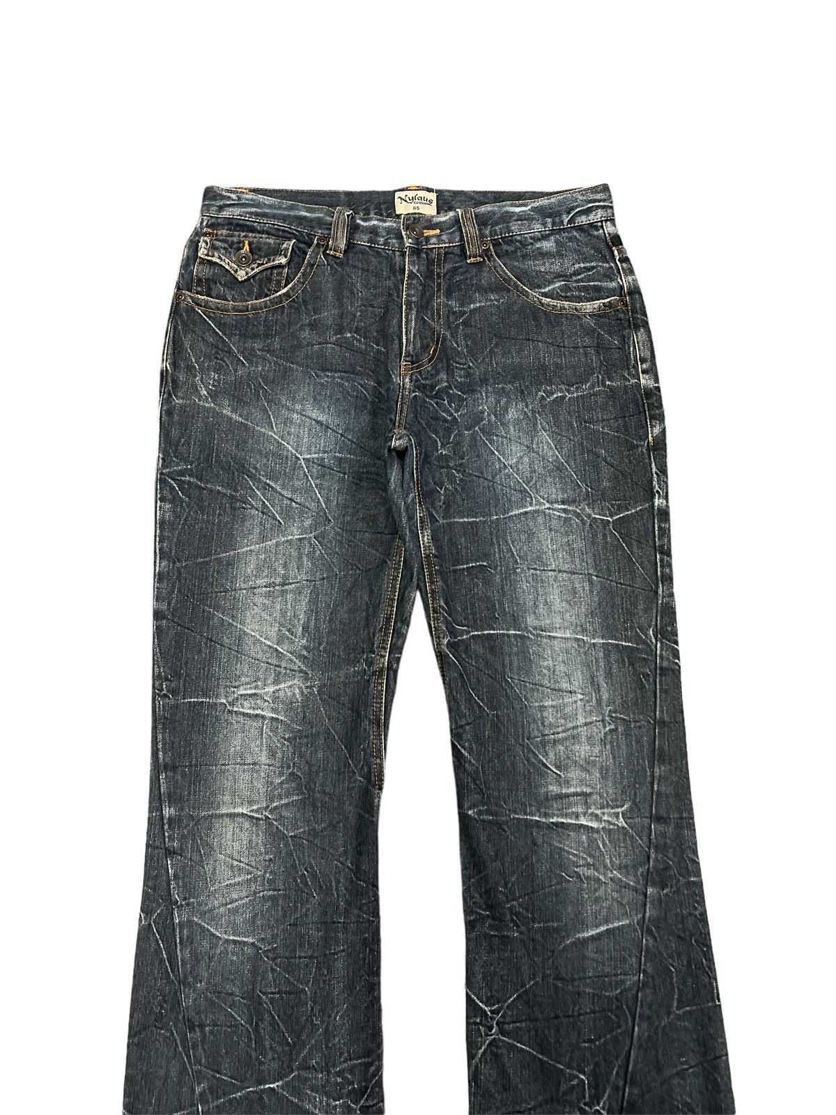 Japanese Brand FLARED💥NYLAUS TWIST DISTRESSED DENIM PANT Size US 32 / EU 48 - 3 Thumbnail