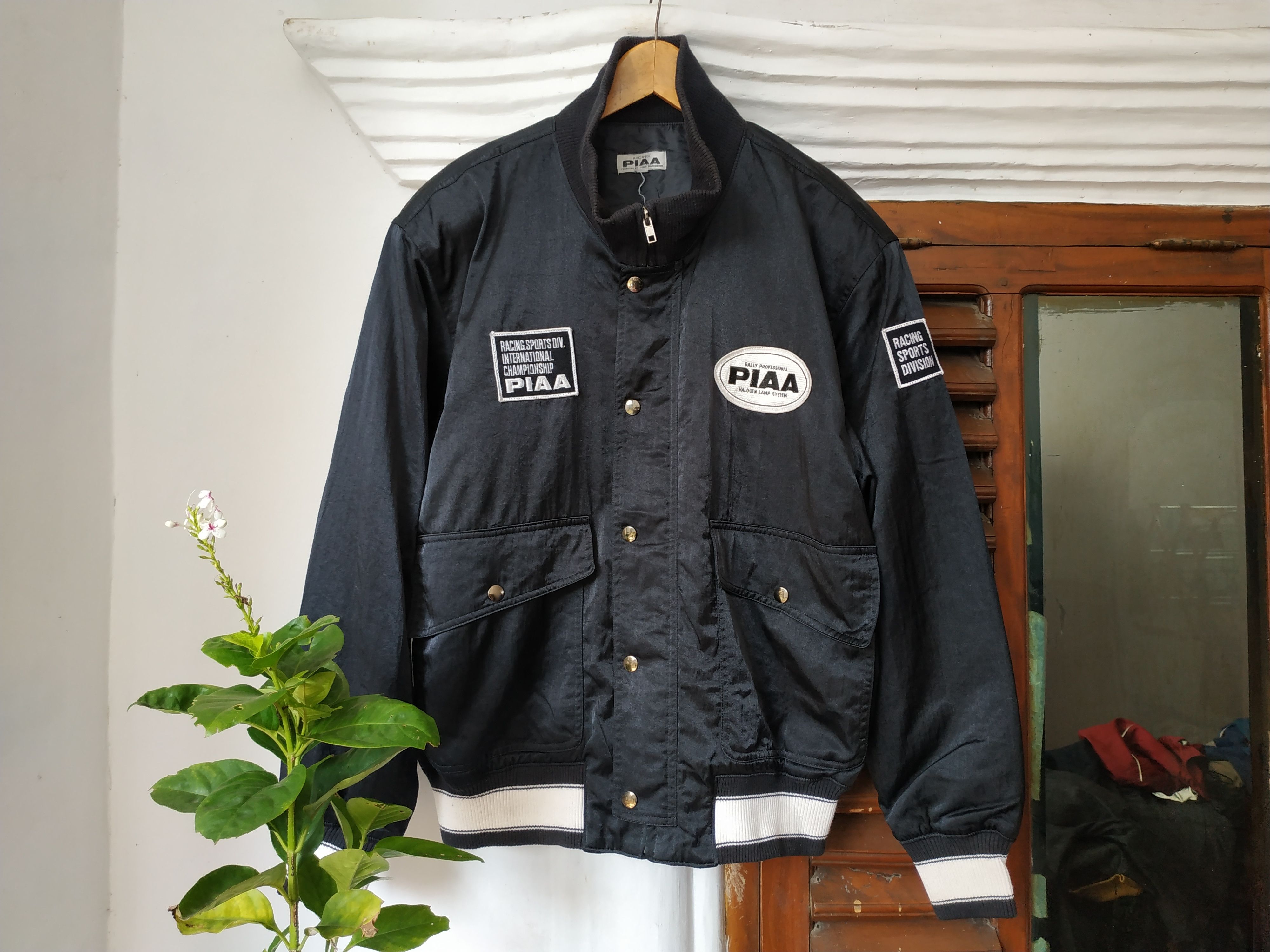 image of Fit M To L, Vintage Piaa Sports Racing Jacket in Black, Men's (Size Large)