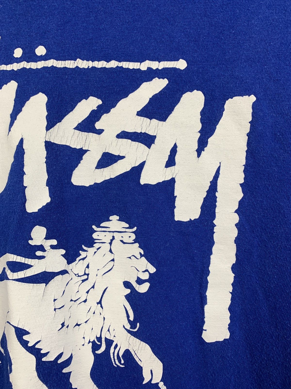 Stussy 00s Vintage Stussy Lion Graphic Navy Blue T-Shirt Size US S / EU 44-46 / 1 - 6 Thumbnail