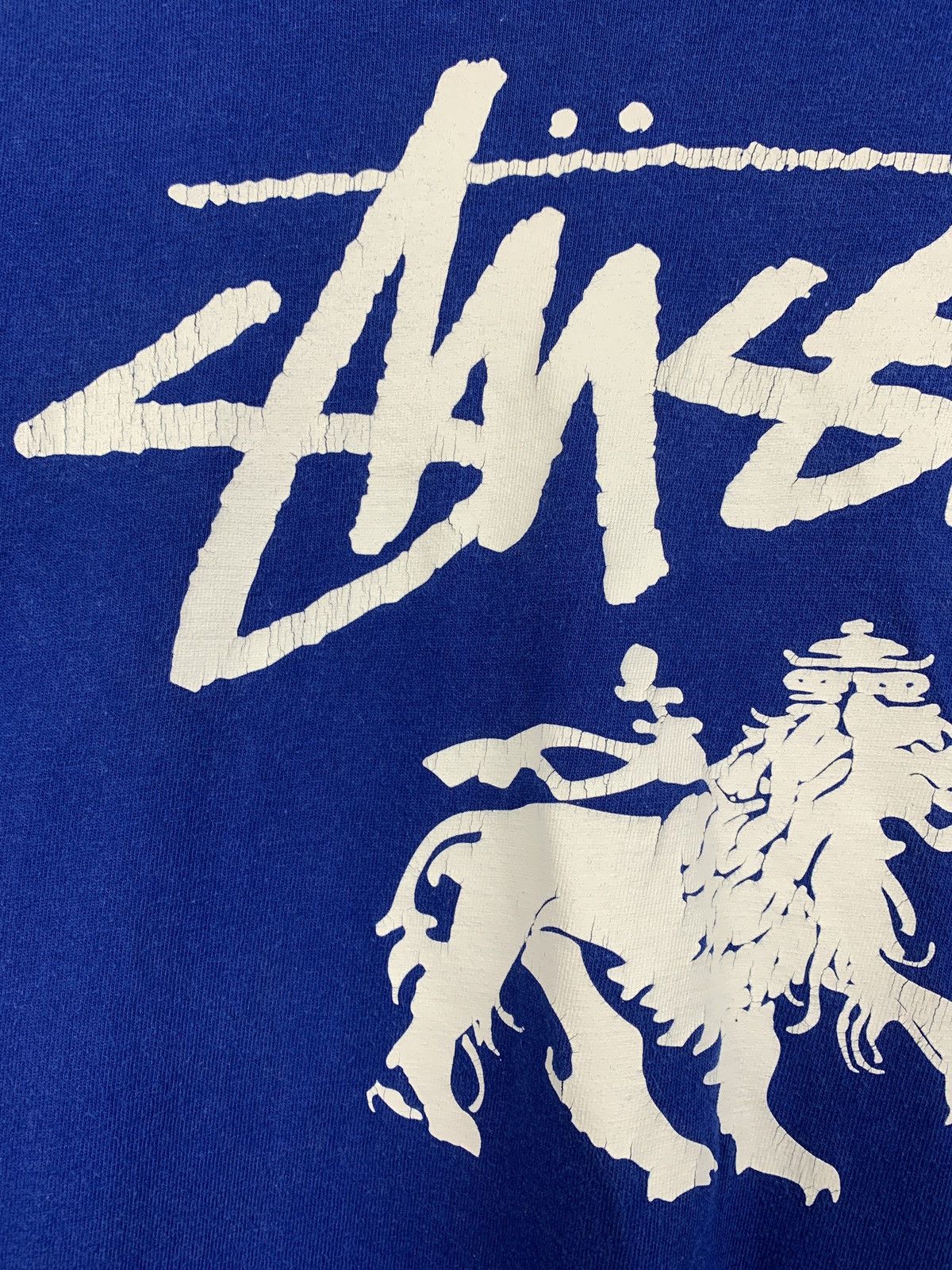 Stussy 00s Vintage Stussy Lion Graphic Navy Blue T-Shirt Size US S / EU 44-46 / 1 - 5 Thumbnail