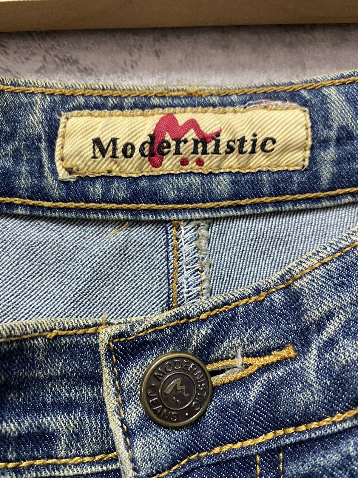 Designer × Japanese Brand Modernistic Japan Multi Pocket Flared Cargo Denim Vintage Size US 29 - 14 Thumbnail