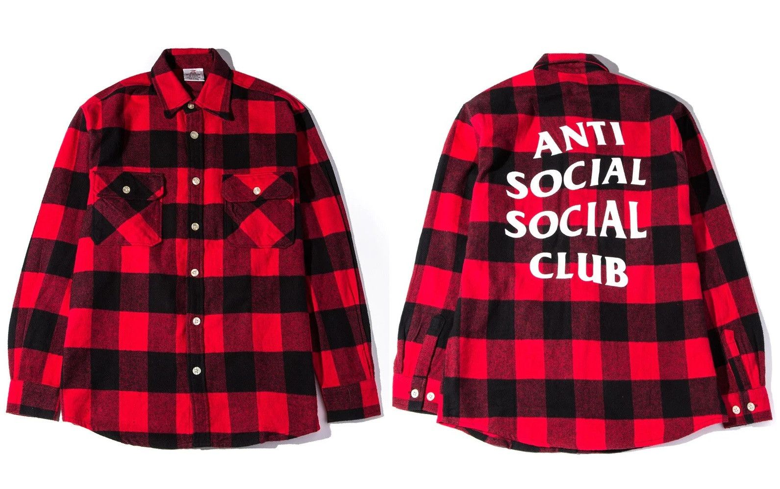Anti Social Social Club DS AW21 White ASSC No Expectations Red Flannel Bape Supreme Size US M / EU 48-50 / 2 - 1 Thumbnail
