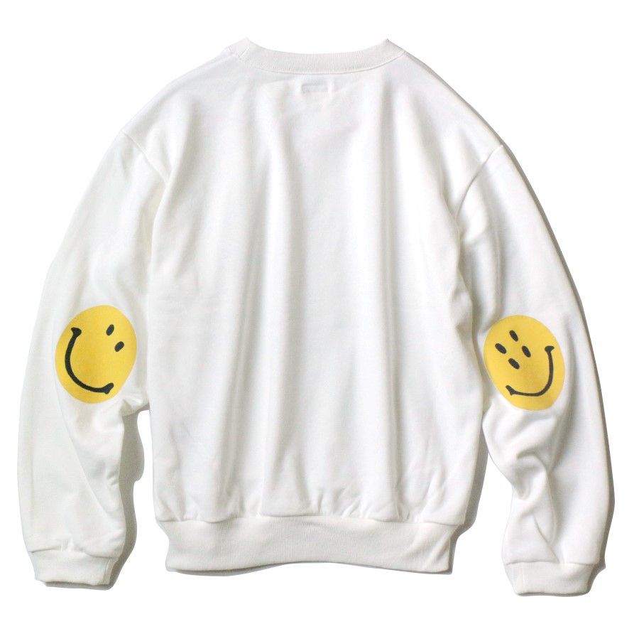 Usaタカ*Smile KAPITAL Smile crewneck sweatshirt ECO smiley white XXL
