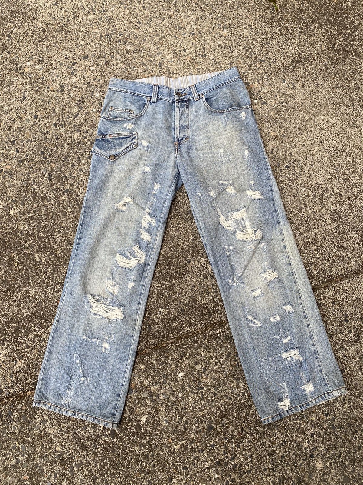 Dolce & Gabbana Dolce & Gabbana Archival 2000’s Ripped Distressed Jeans Size US 34 / EU 50 - 2 Thumbnail