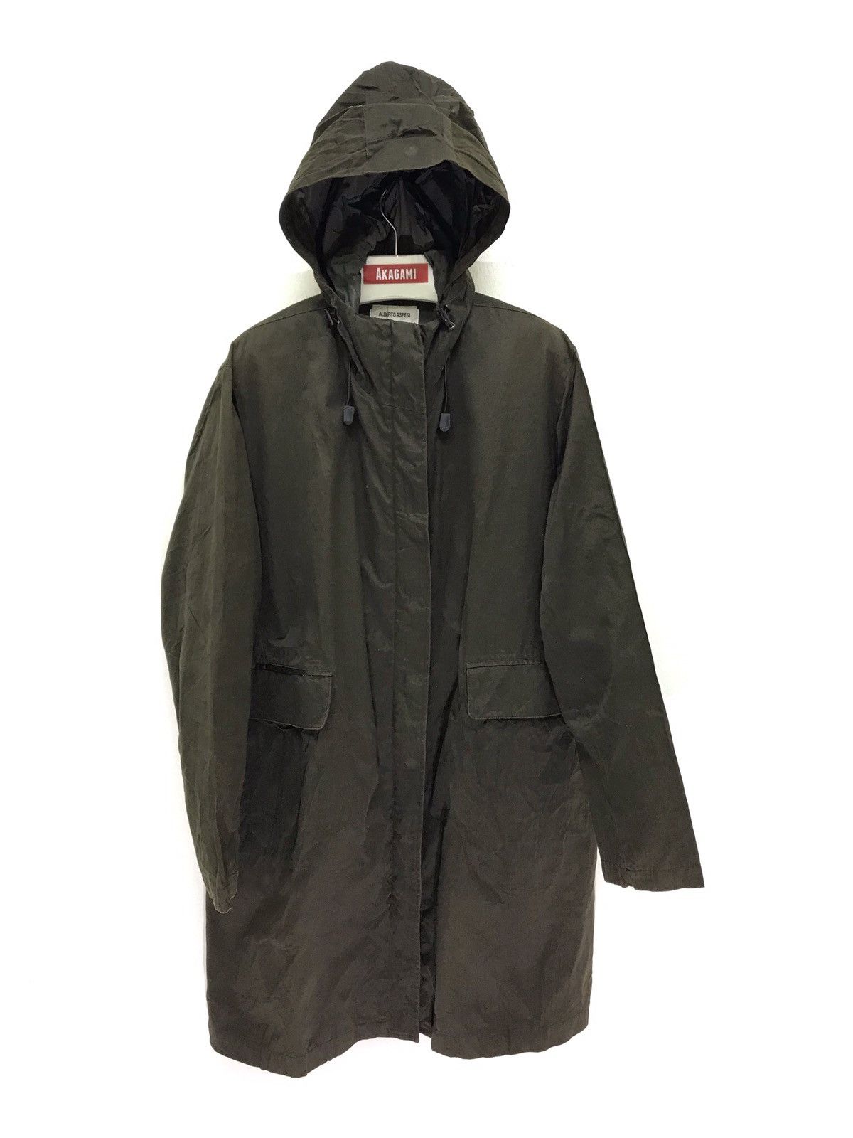 image of Alberto Aspesi Parka Hoodie Jacket Olive, Men's (Size Small)