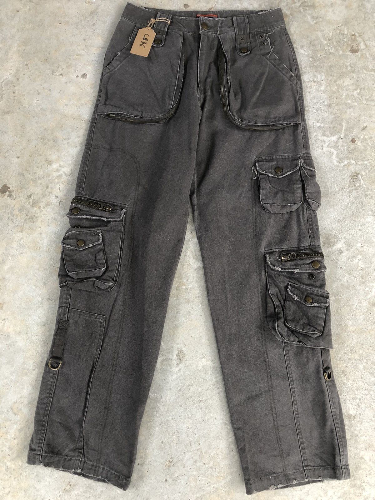 image of Seditionaries Change Cargo Pants Tactical Multipocket Bondage in Grey, Men's (Size 31)