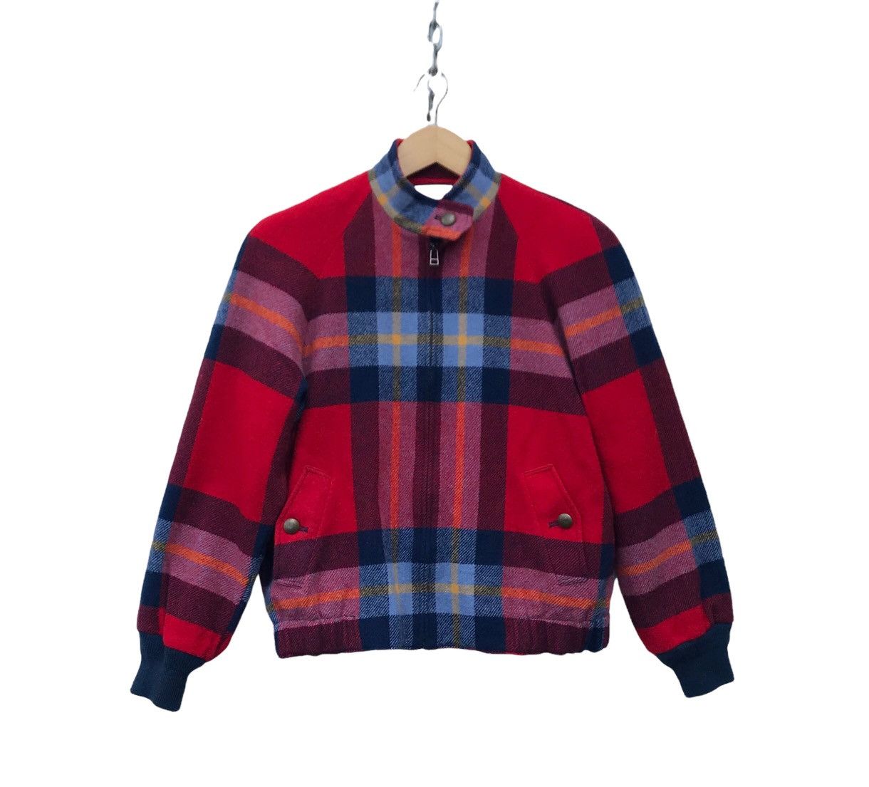 Pendleton Usa Wool Red Checked Tartan Casual Jacket