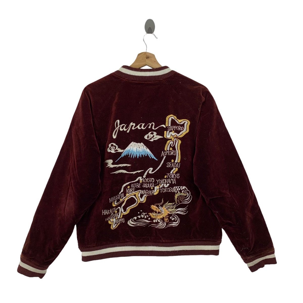 Vintage Vintage Japanese Souvenir Velvet Bomber Zipper Jacket Size US M / EU 48-50 / 2 - 1 Thumbnail