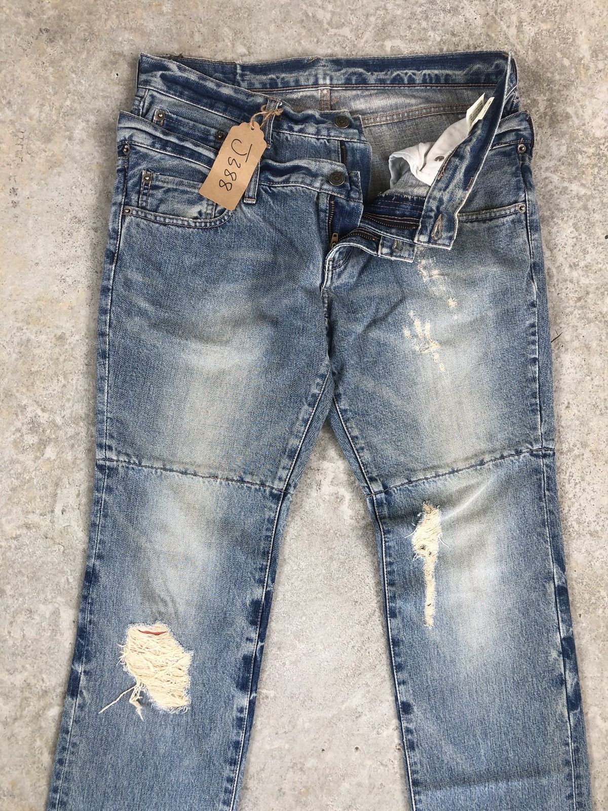 PPFM PPFM Double Waist Distressed Jeans Size US 32 / EU 48 - 3 Thumbnail