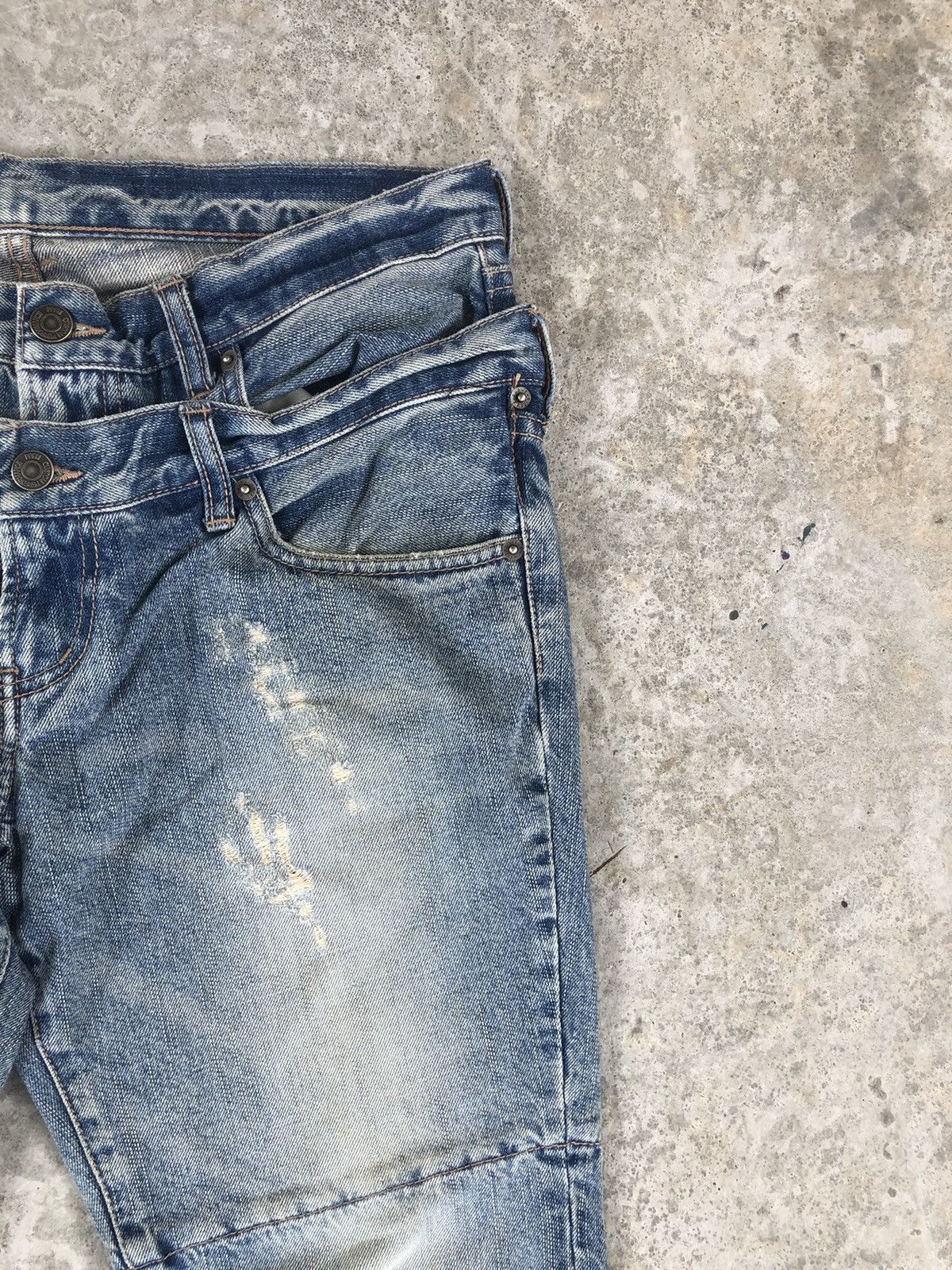 PPFM PPFM Double Waist Distressed Jeans Size US 32 / EU 48 - 5 Thumbnail