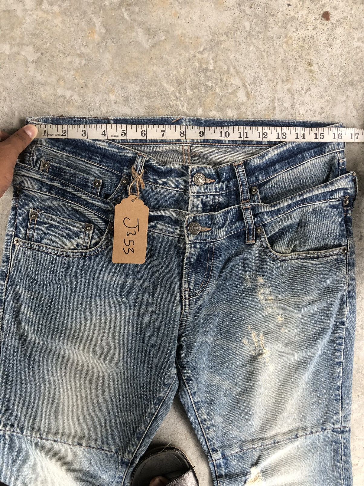 PPFM PPFM Double Waist Distressed Jeans Size US 32 / EU 48 - 15 Thumbnail