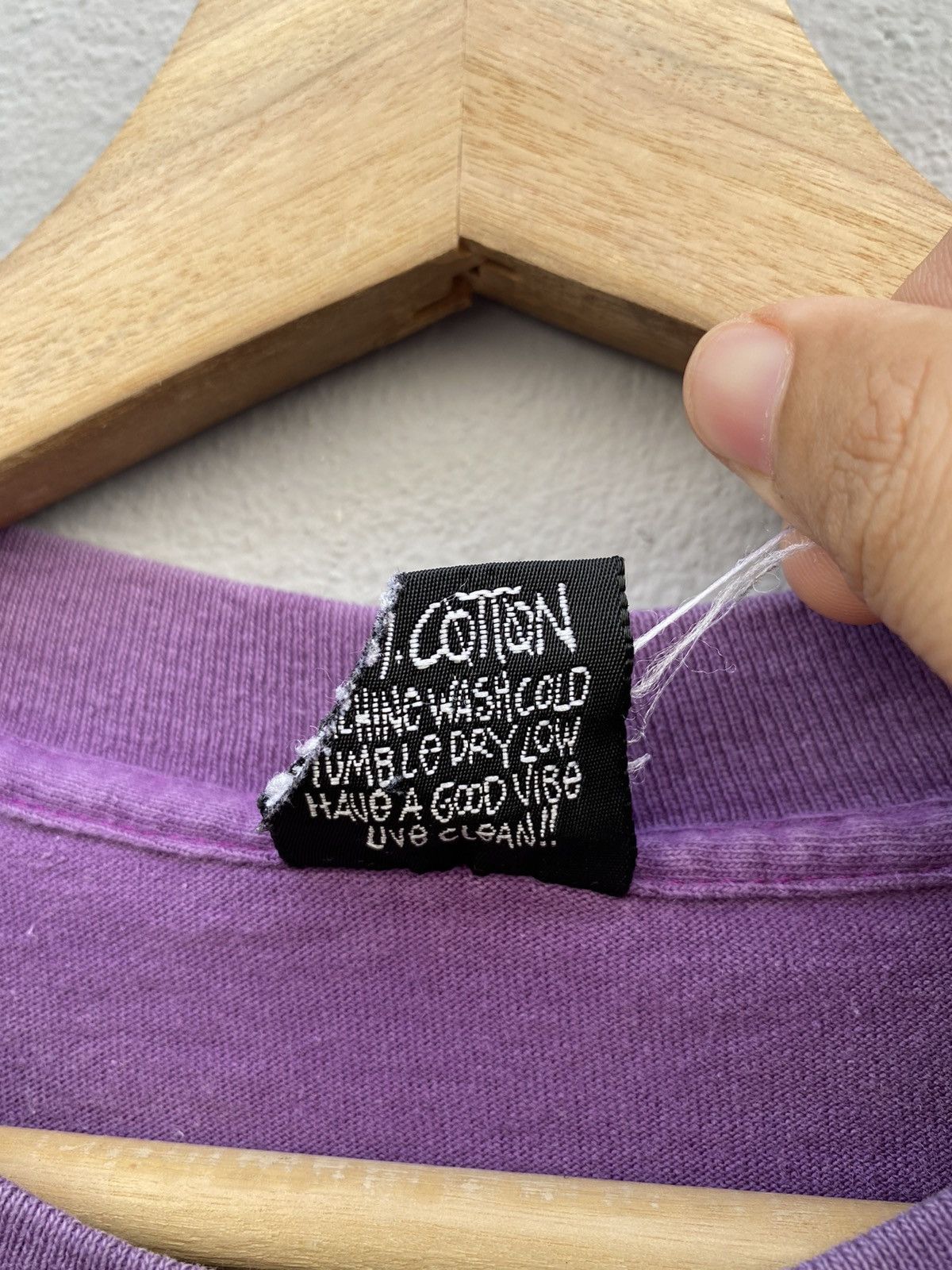 Stussy × Vintage 💜RARE💜 Vintage 1980s STÜSSY Burly Threads Single Stitch Tee Size US L / EU 52-54 / 3 - 7 Thumbnail