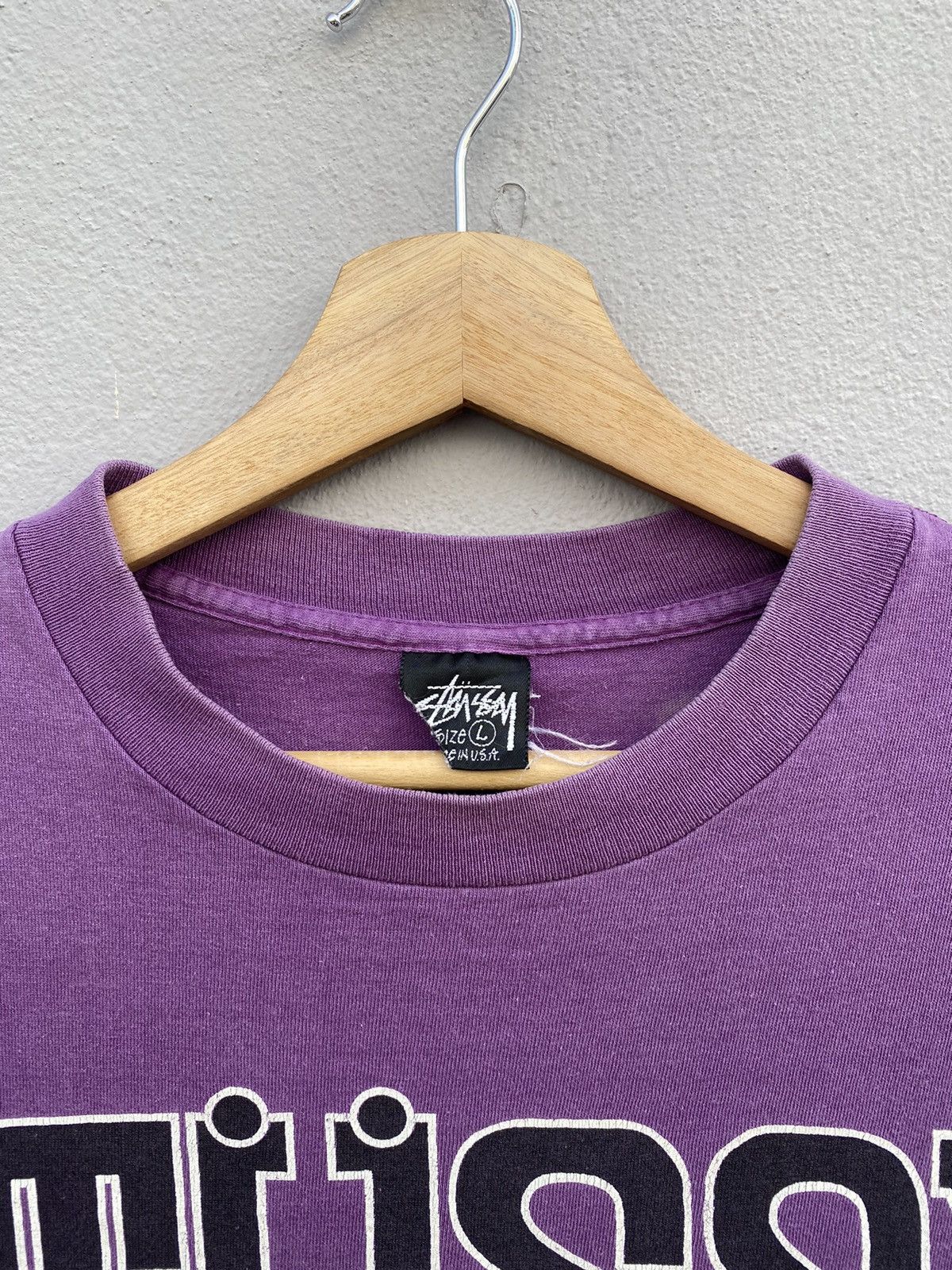 Stussy × Vintage 💜RARE💜 Vintage 1980s STÜSSY Burly Threads Single Stitch Tee Size US L / EU 52-54 / 3 - 5 Thumbnail