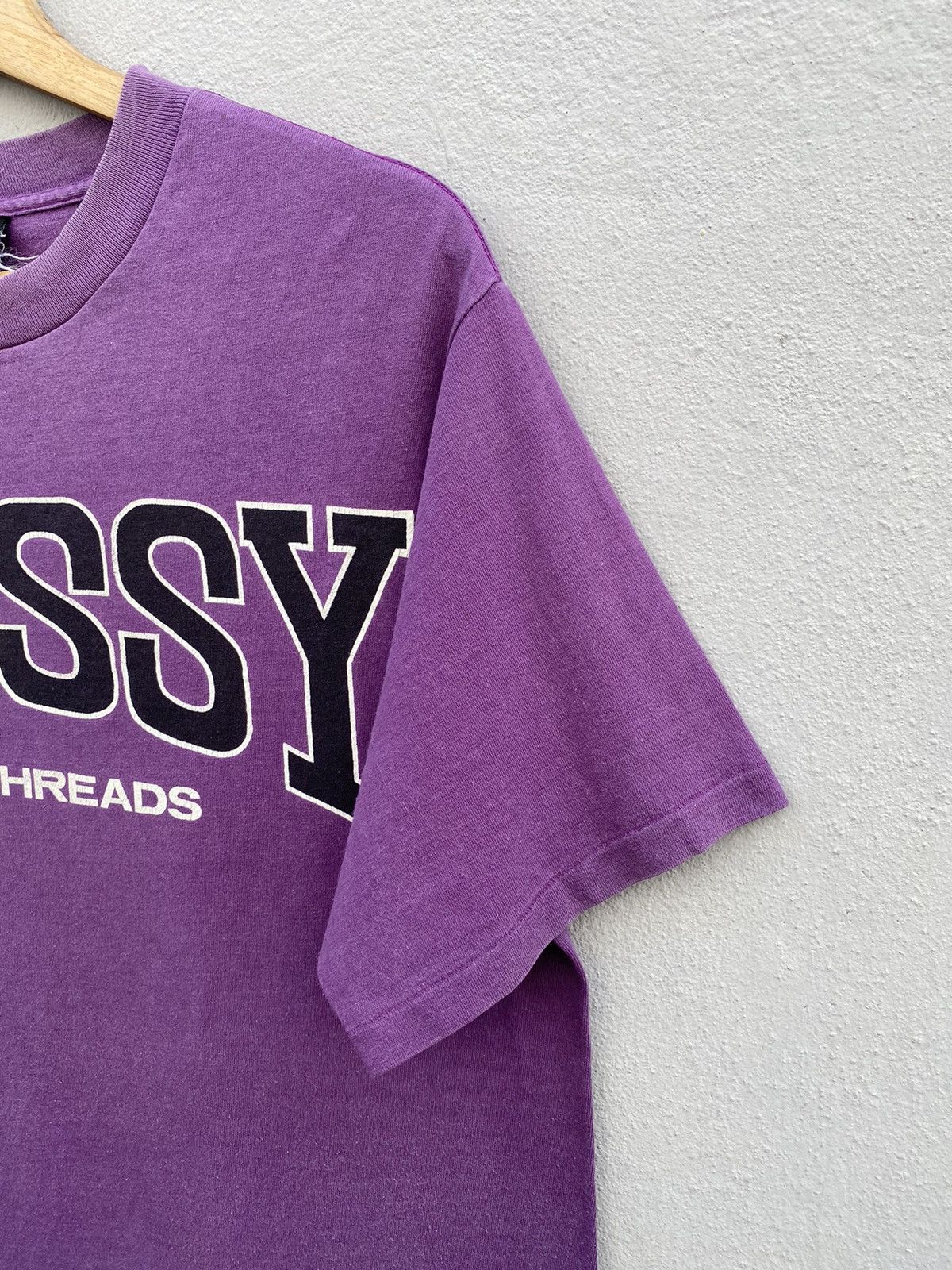Stussy × Vintage 💜RARE💜 Vintage 1980s STÜSSY Burly Threads Single Stitch Tee Size US L / EU 52-54 / 3 - 3 Thumbnail