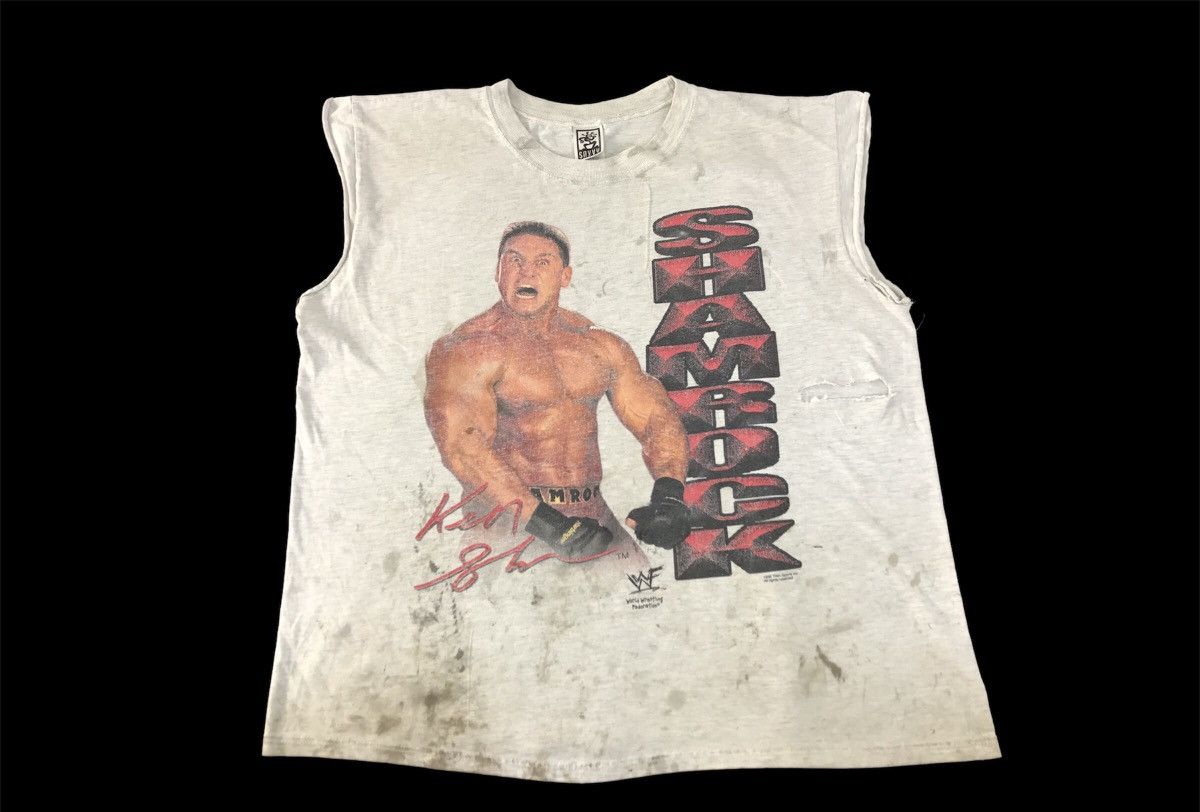 image of Vintage x Wwe 90's Wwf Ken Shamrock Pro Wrestler Sleeveless Tee, Men's (Size XL)