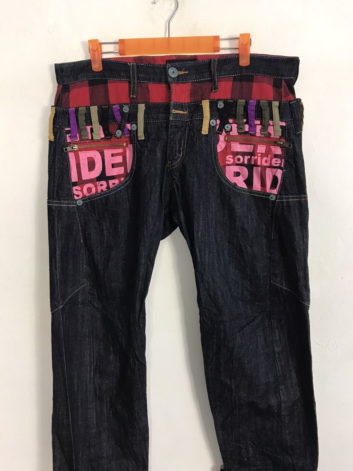 Japanese Brand Sorridere Double Waist Straight Colourfull Jeans K1149j Size US 34 / EU 50 - 3 Thumbnail