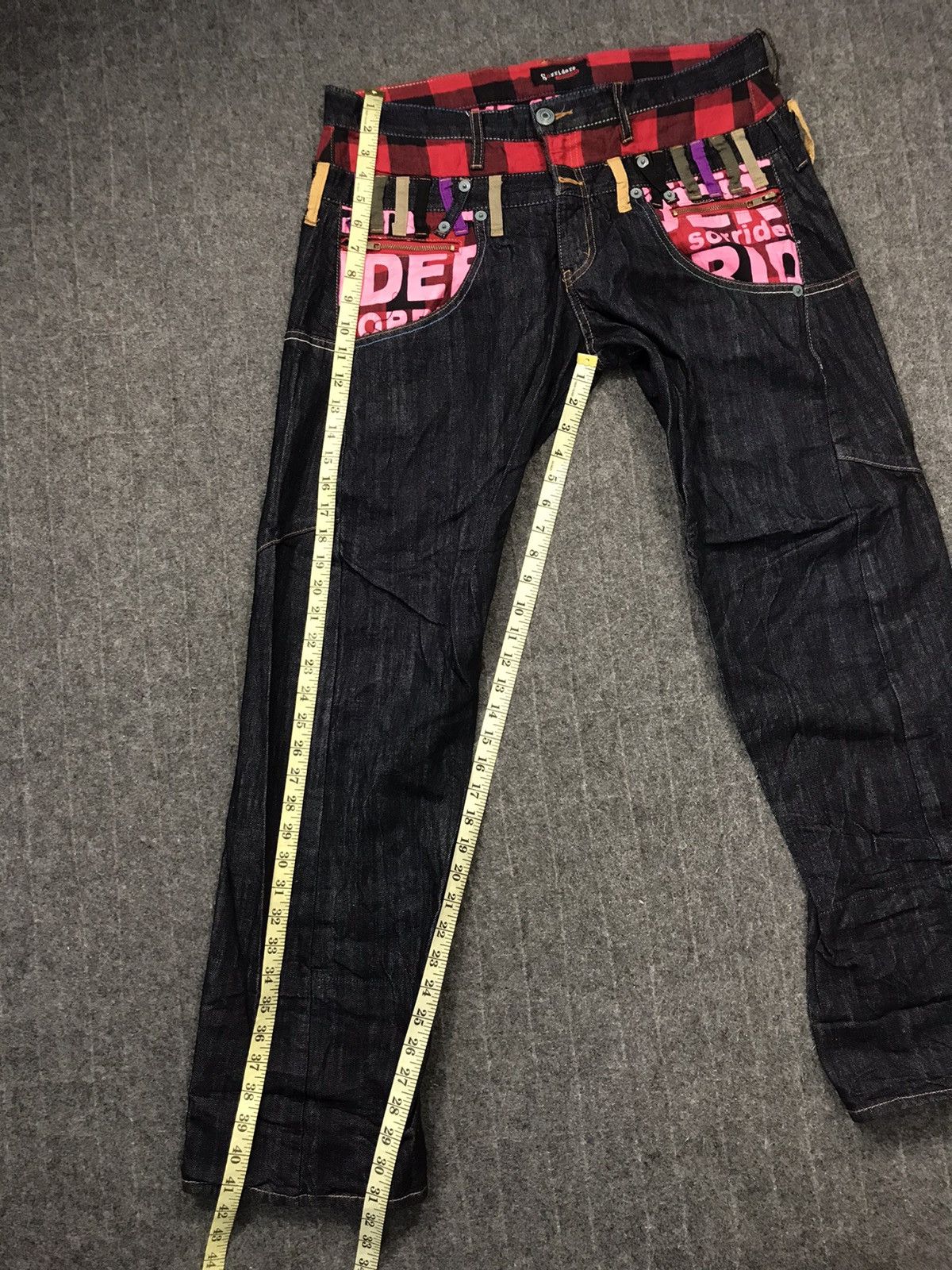 Japanese Brand Sorridere Double Waist Straight Colourfull Jeans K1149j Size US 34 / EU 50 - 12 Thumbnail