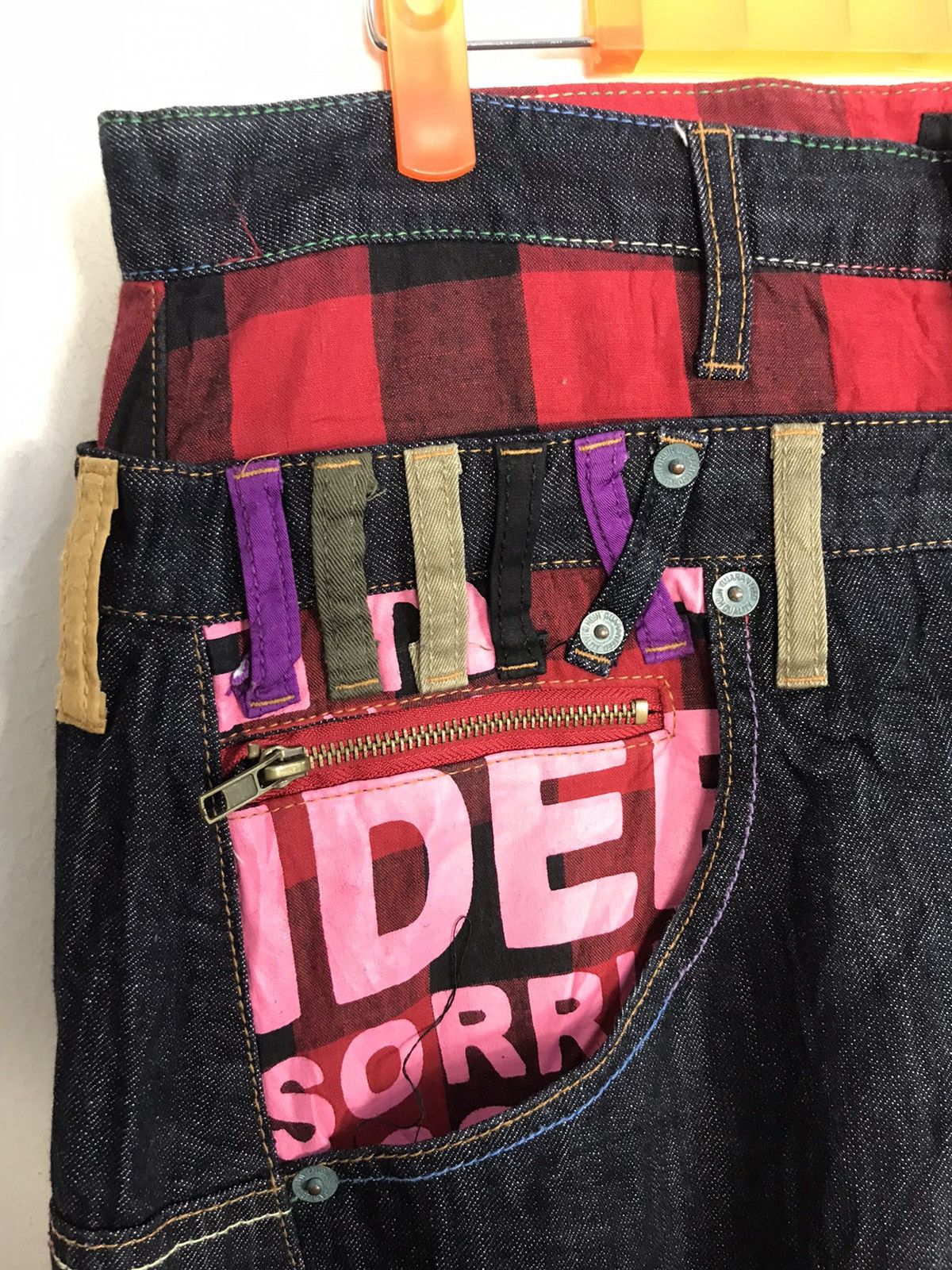 Japanese Brand Sorridere Double Waist Straight Colourfull Jeans K1149j Size US 34 / EU 50 - 6 Thumbnail