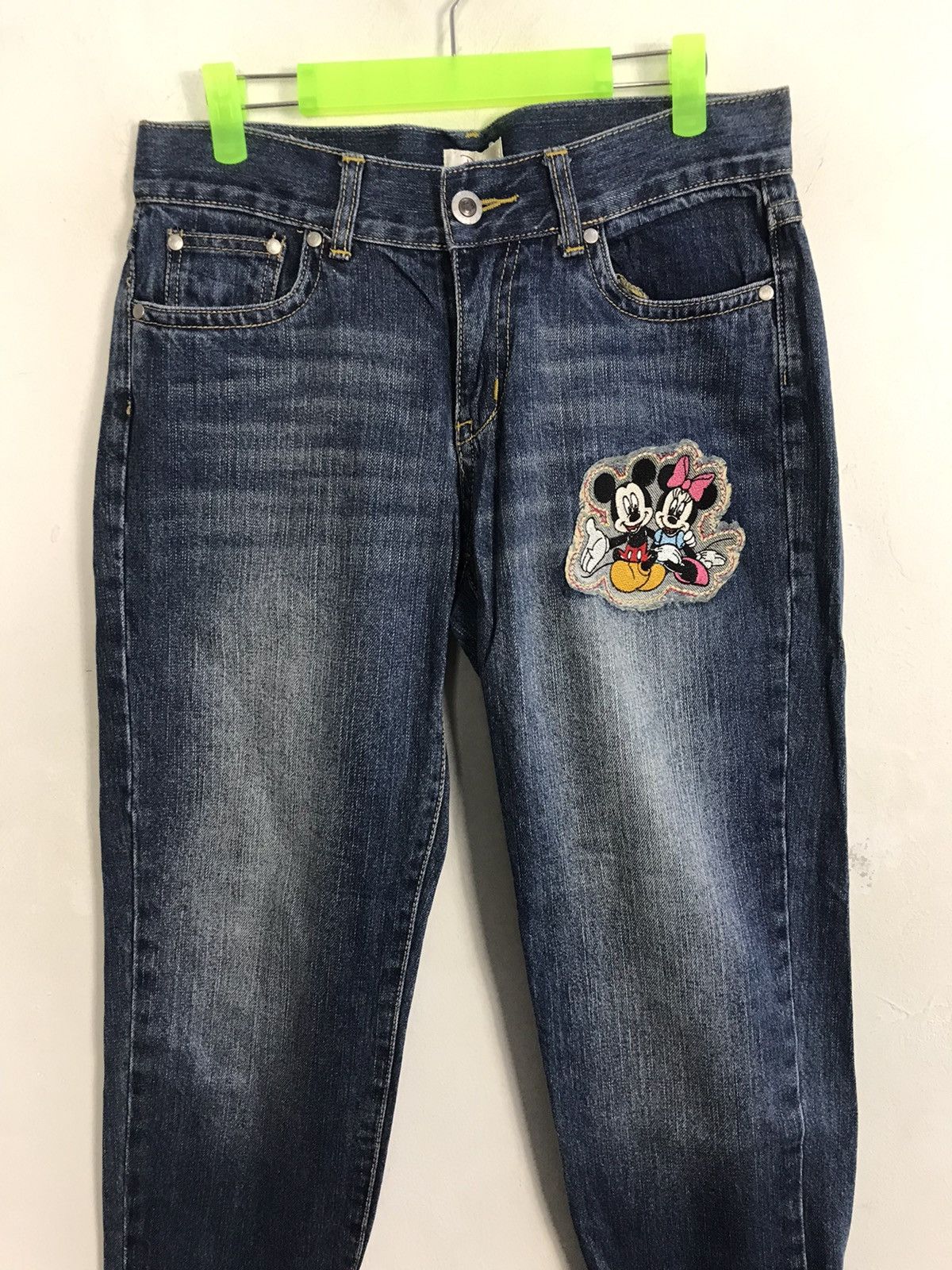 Disney Disney Mickey Mouse Patches Denim Pants Indigo Jeans K1143j Size 31" - 3 Thumbnail