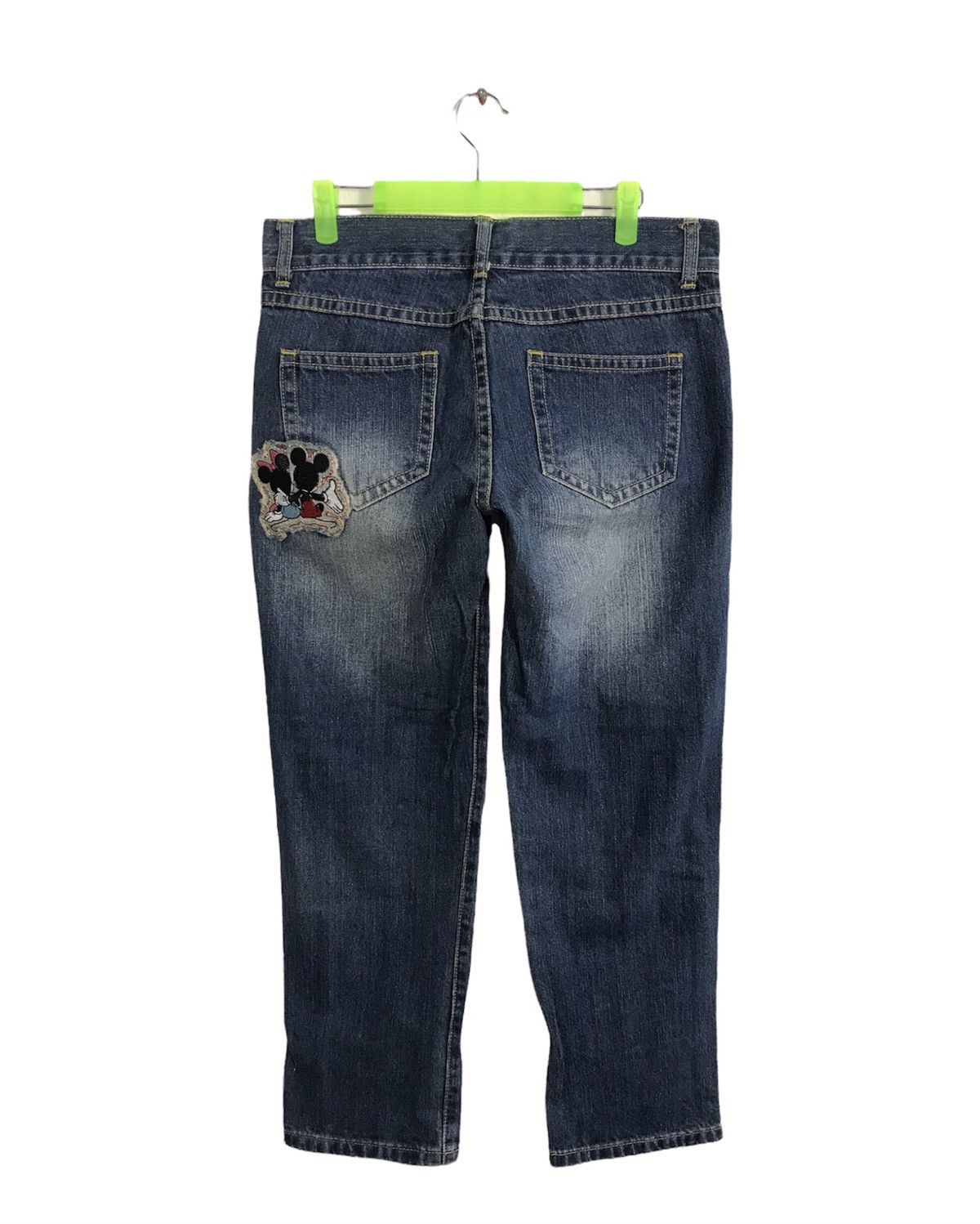 Disney Disney Mickey Mouse Patches Denim Pants Indigo Jeans K1143j Size 31" - 2 Thumbnail