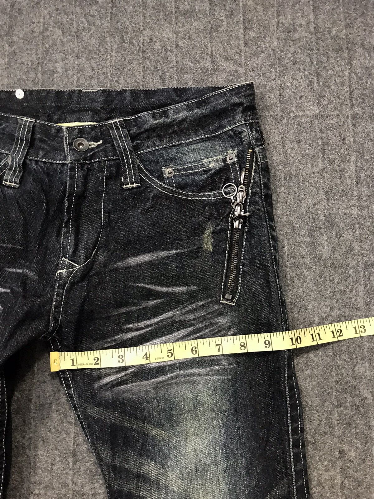 Japanese Brand × Vintage Semantic Design Pasta Denim Pants Distressed Denim Punk Size 31" - 16 Thumbnail