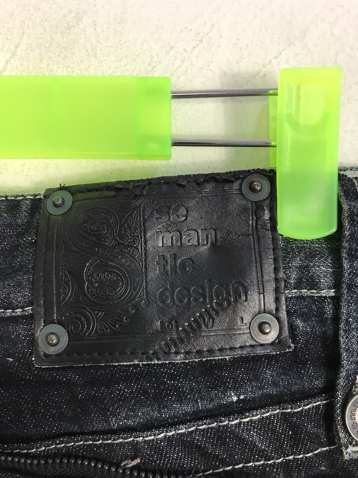 Japanese Brand × Vintage Semantic Design Pasta Denim Pants Distressed Denim Punk Size 31" - 10 Thumbnail