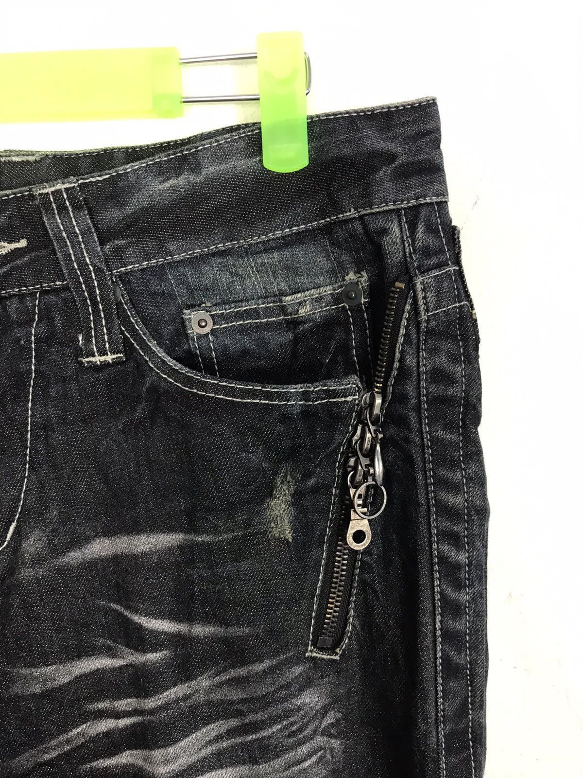 Japanese Brand × Vintage Semantic Design Pasta Denim Pants Distressed Denim Punk Size 31" - 5 Thumbnail