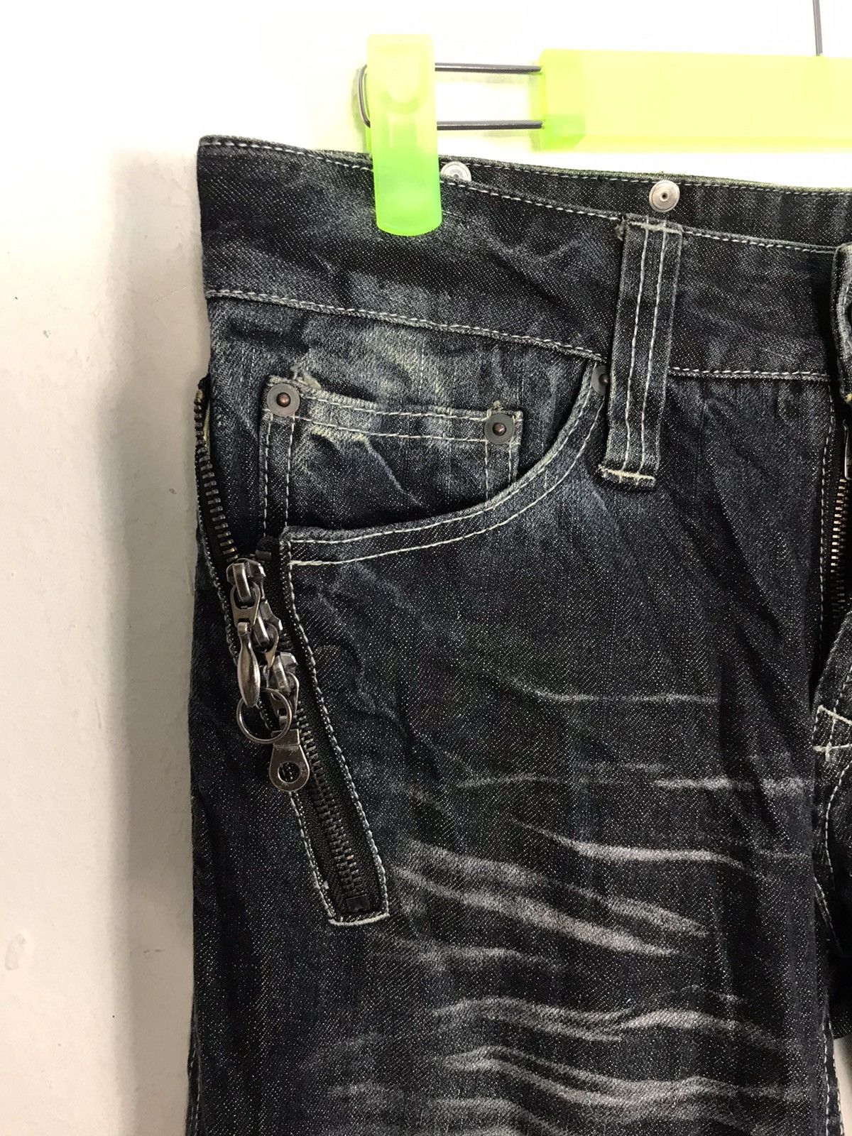 Japanese Brand × Vintage Semantic Design Pasta Denim Pants Distressed Denim Punk Size 31" - 7 Thumbnail