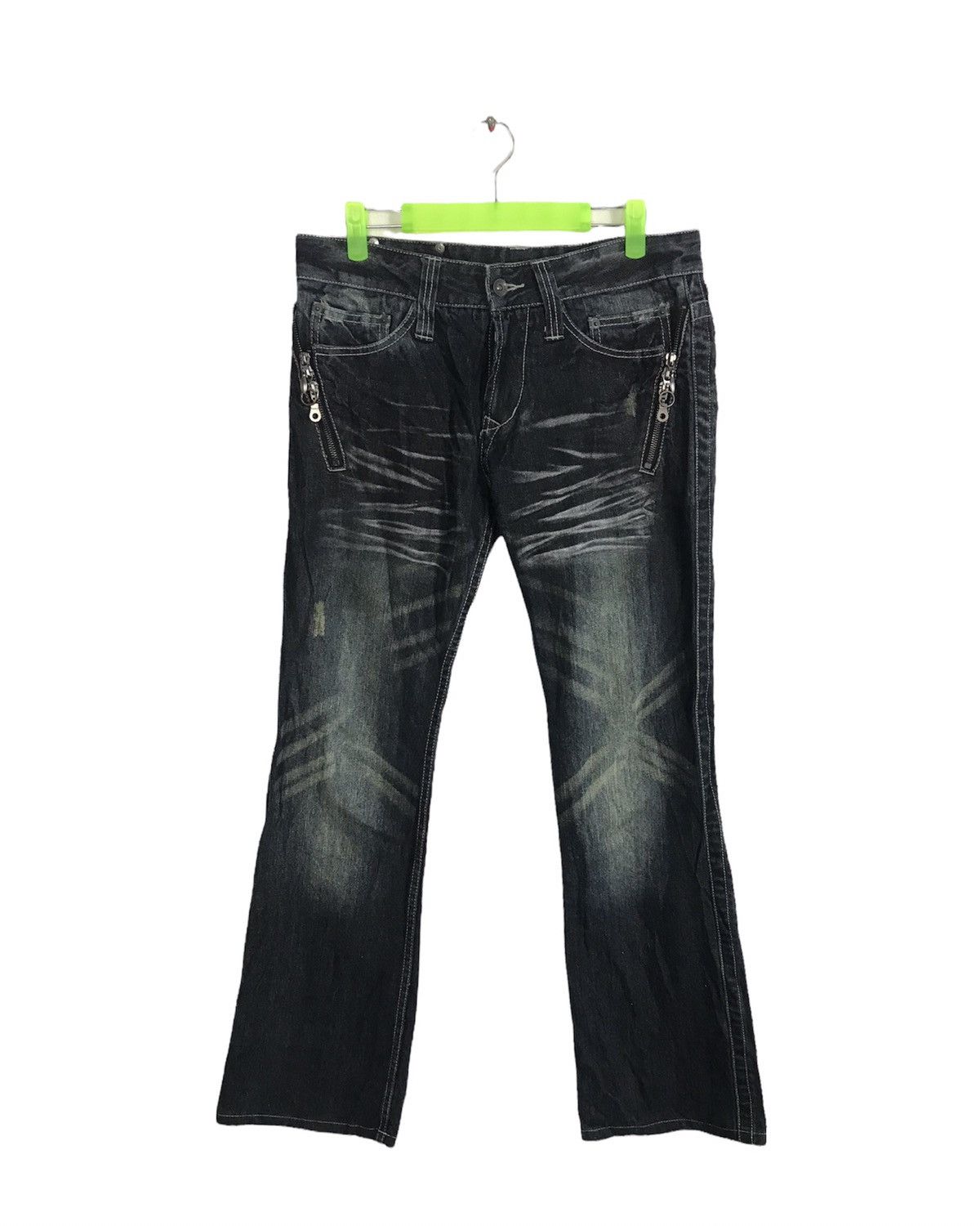 Japanese Brand × Vintage Semantic Design Pasta Denim Pants Distressed Denim Punk Size 31" - 1 Thumbnail