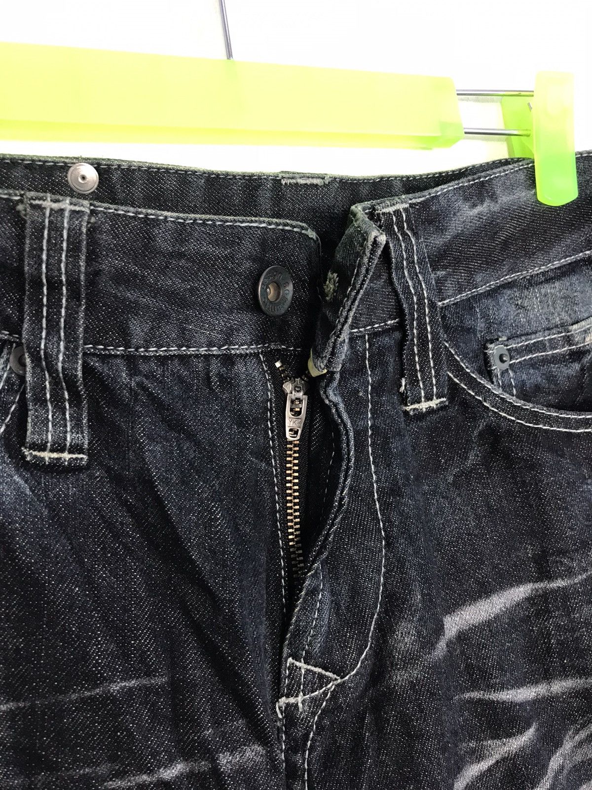 Japanese Brand × Vintage Semantic Design Pasta Denim Pants Distressed Denim Punk Size 31" - 8 Thumbnail