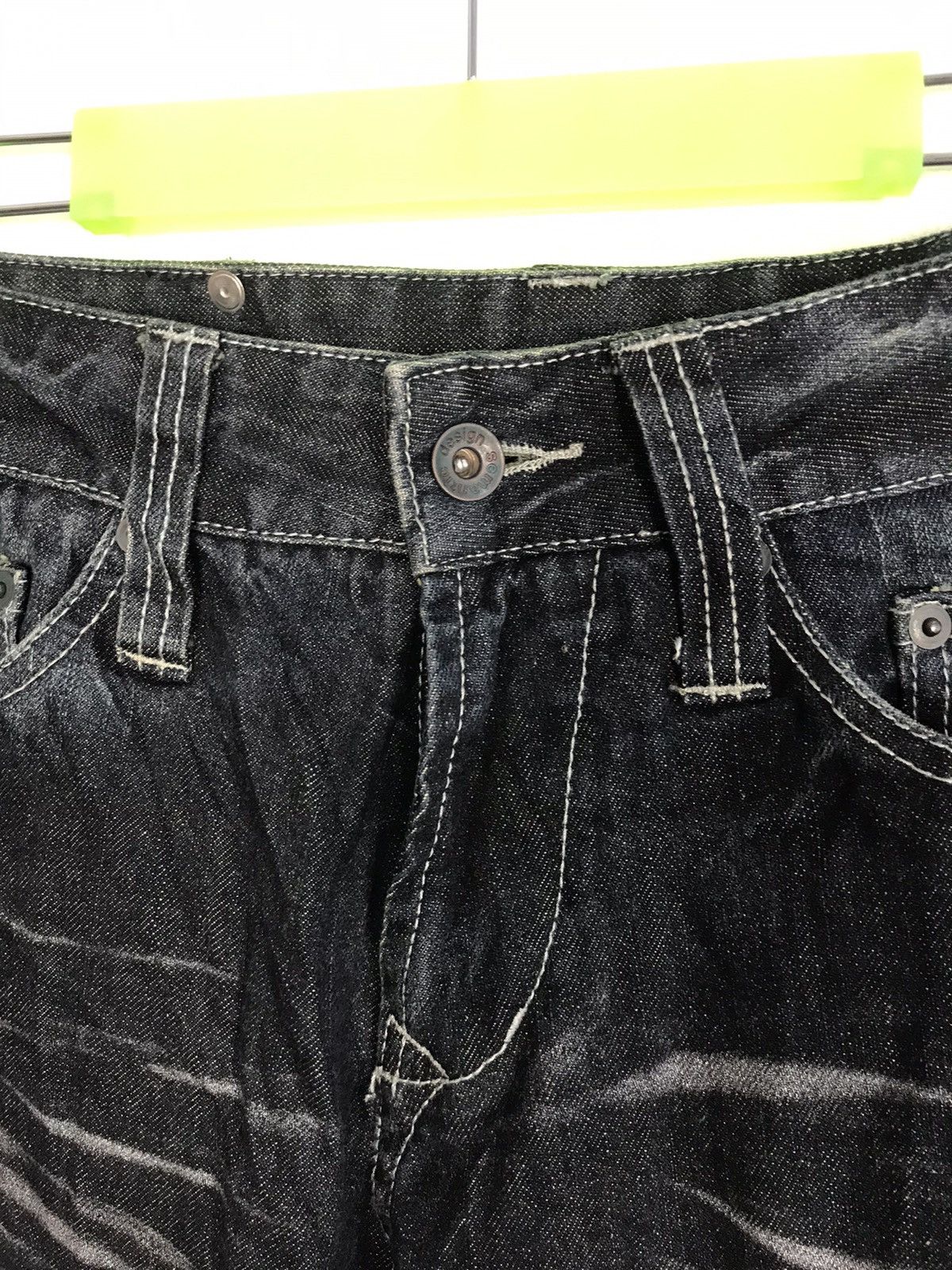 Japanese Brand × Vintage Semantic Design Pasta Denim Pants Distressed Denim Punk Size 31" - 6 Thumbnail