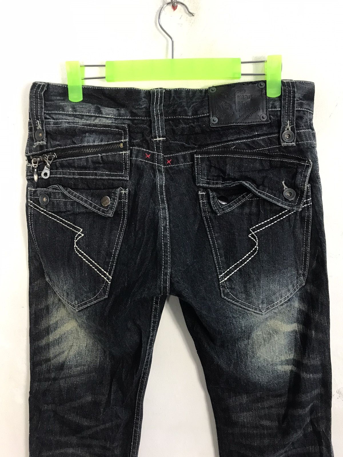 Japanese Brand × Vintage Semantic Design Pasta Denim Pants Distressed Denim Punk Size 31" - 4 Thumbnail