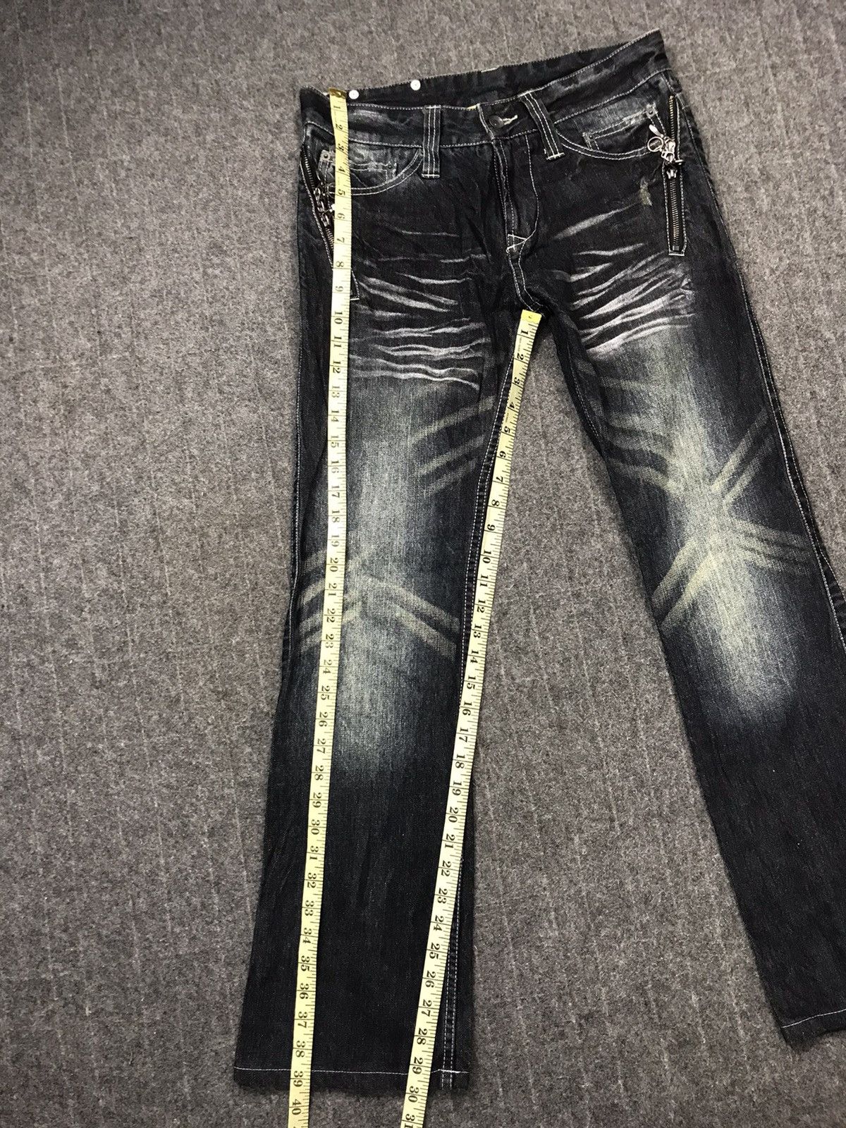 Japanese Brand × Vintage Semantic Design Pasta Denim Pants Distressed Denim Punk Size 31" - 15 Thumbnail