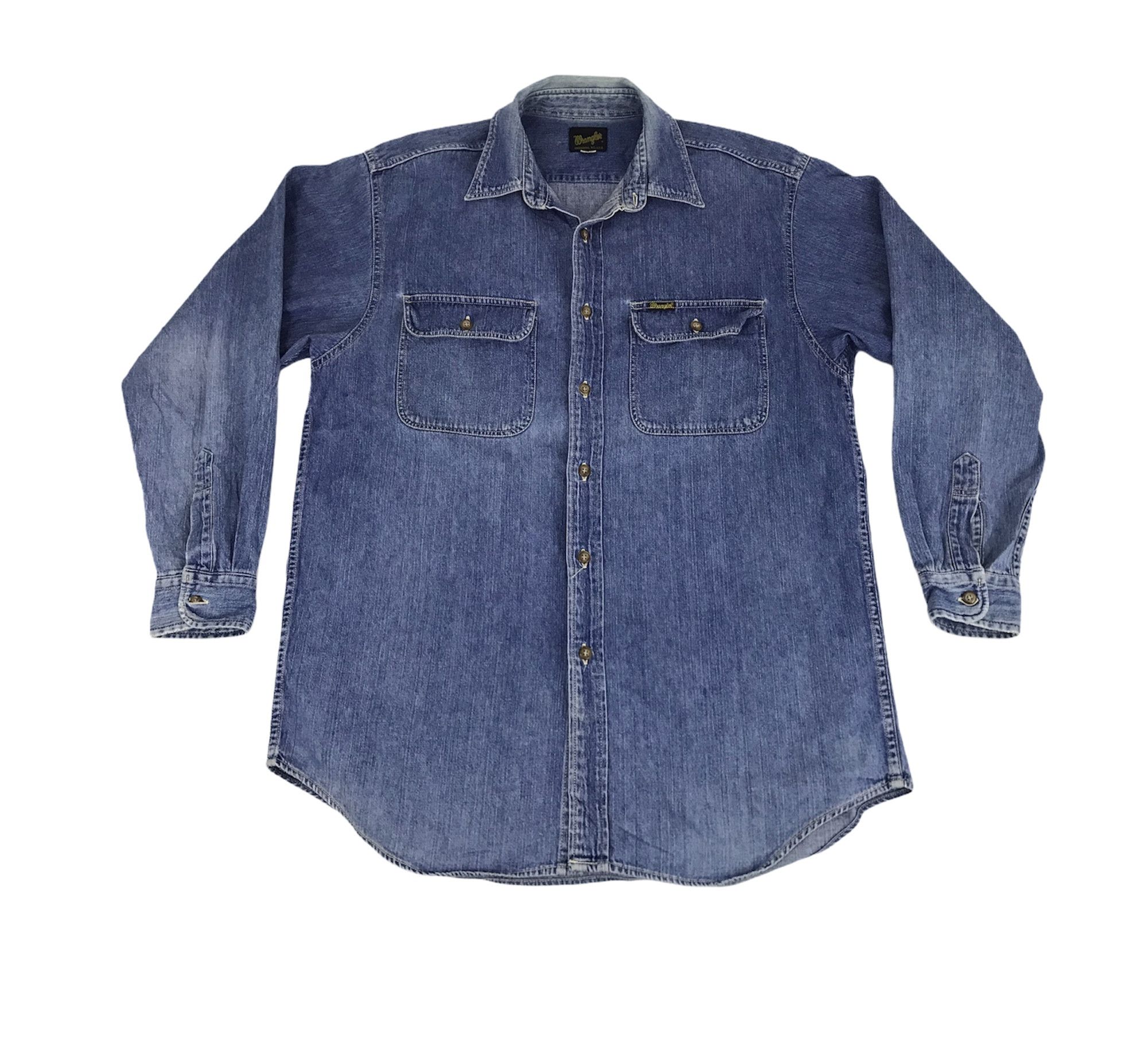 image of Vintage Wrangler Indigo Denim Jeans Western Flannel, Men's (Size XL)