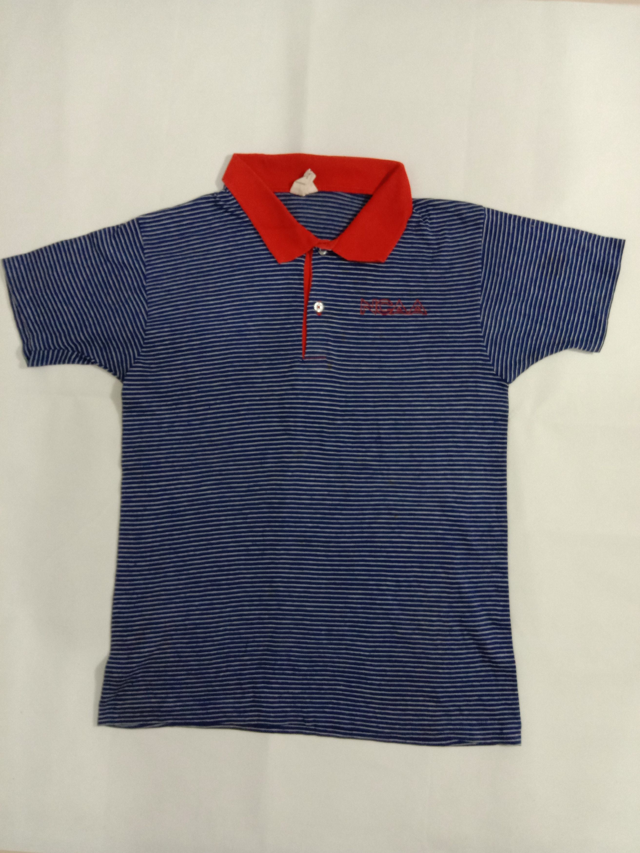 Descente VINTAGE 80s 90s NCAA Polo Tee Striped Athletic Size S / US 4 / IT 40 - 1 Thumbnail