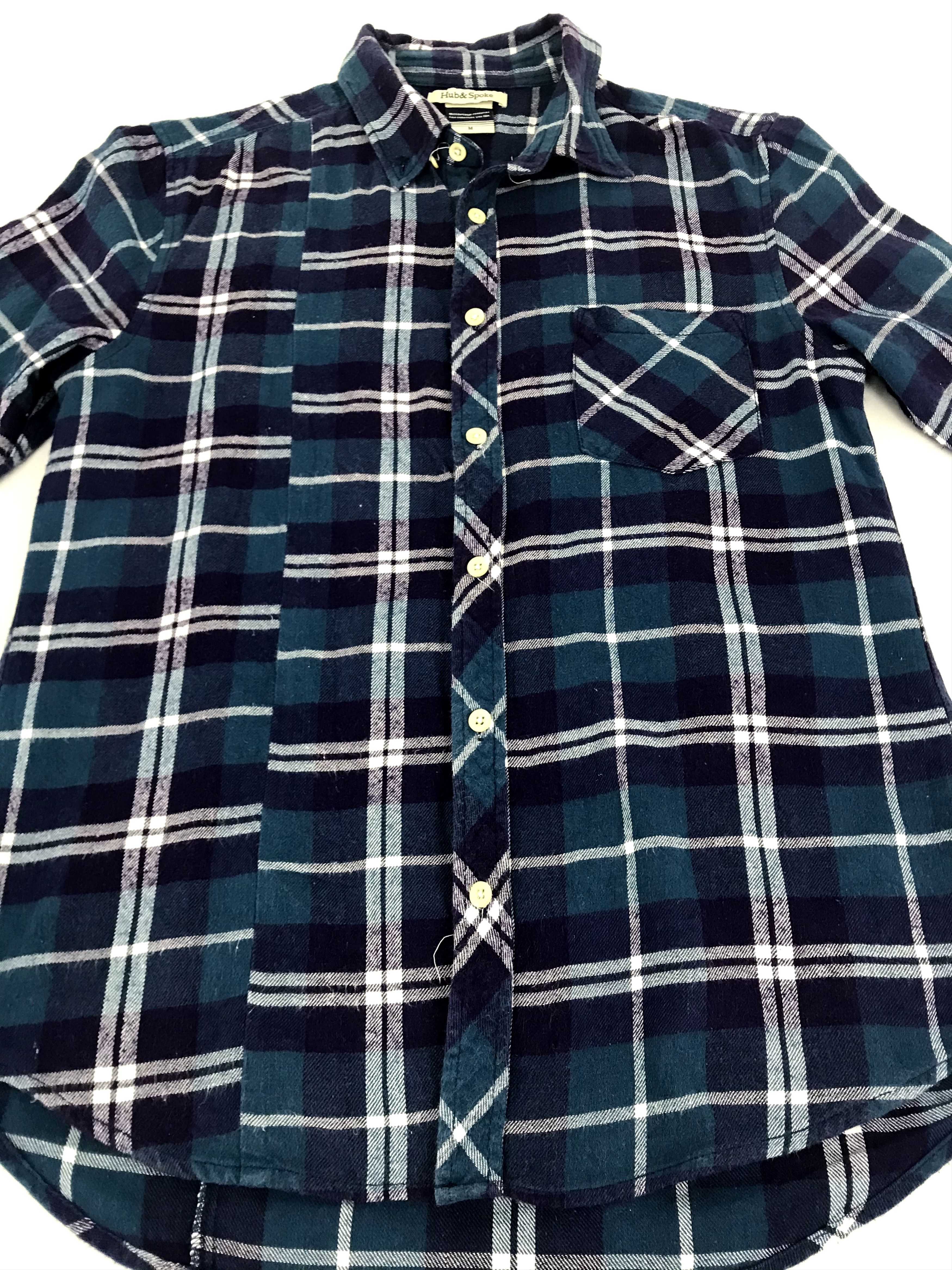 Flannel × Japanese Brand Vintage Style Hub & Spoke Flannel Unique Square Plaid Check Size US M / EU 48-50 / 2 - 3 Thumbnail