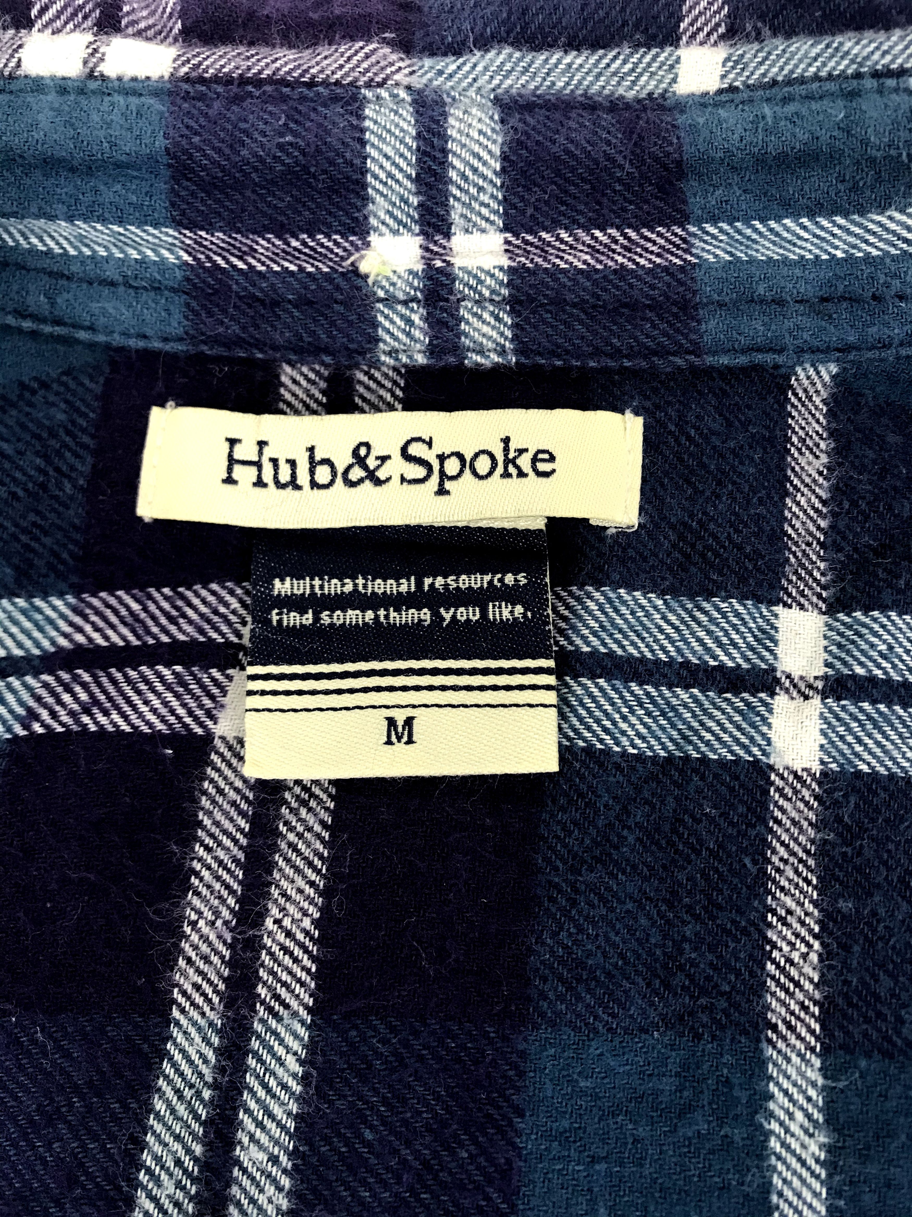 Flannel × Japanese Brand Vintage Style Hub & Spoke Flannel Unique Square Plaid Check Size US M / EU 48-50 / 2 - 6 Thumbnail