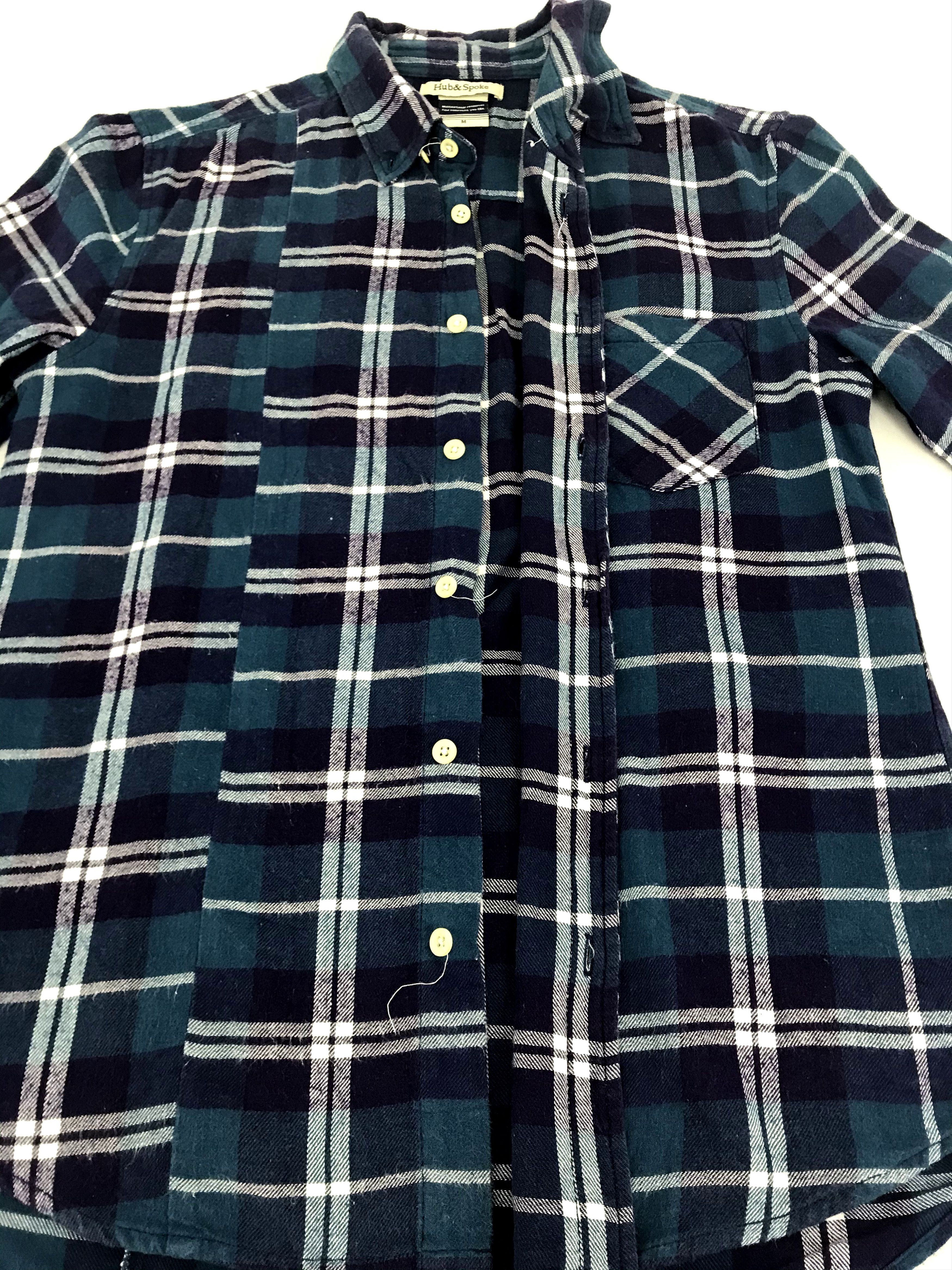 Flannel × Japanese Brand Vintage Style Hub & Spoke Flannel Unique Square Plaid Check Size US M / EU 48-50 / 2 - 4 Thumbnail