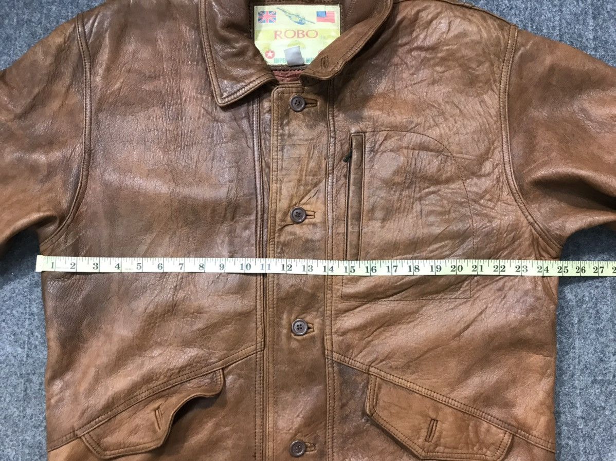 Genuine Leather × Vintage Robo Imperial Air Ways Aviator Leather Jacket Padded K1137j Size US M / EU 48-50 / 2 - 9 Thumbnail