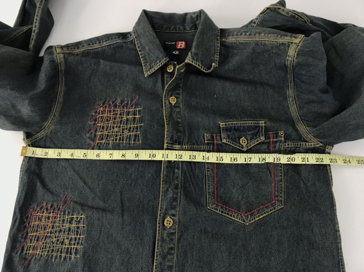 Vintage B Design Western Denim Jeans Patchwork Jacket Button Up Size US L / EU 52-54 / 3 - 9 Thumbnail