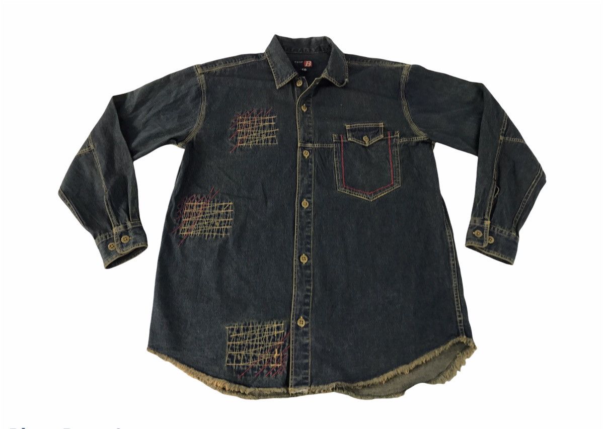 Vintage B Design Western Denim Jeans Patchwork Jacket Button Up Size US L / EU 52-54 / 3 - 1 Thumbnail