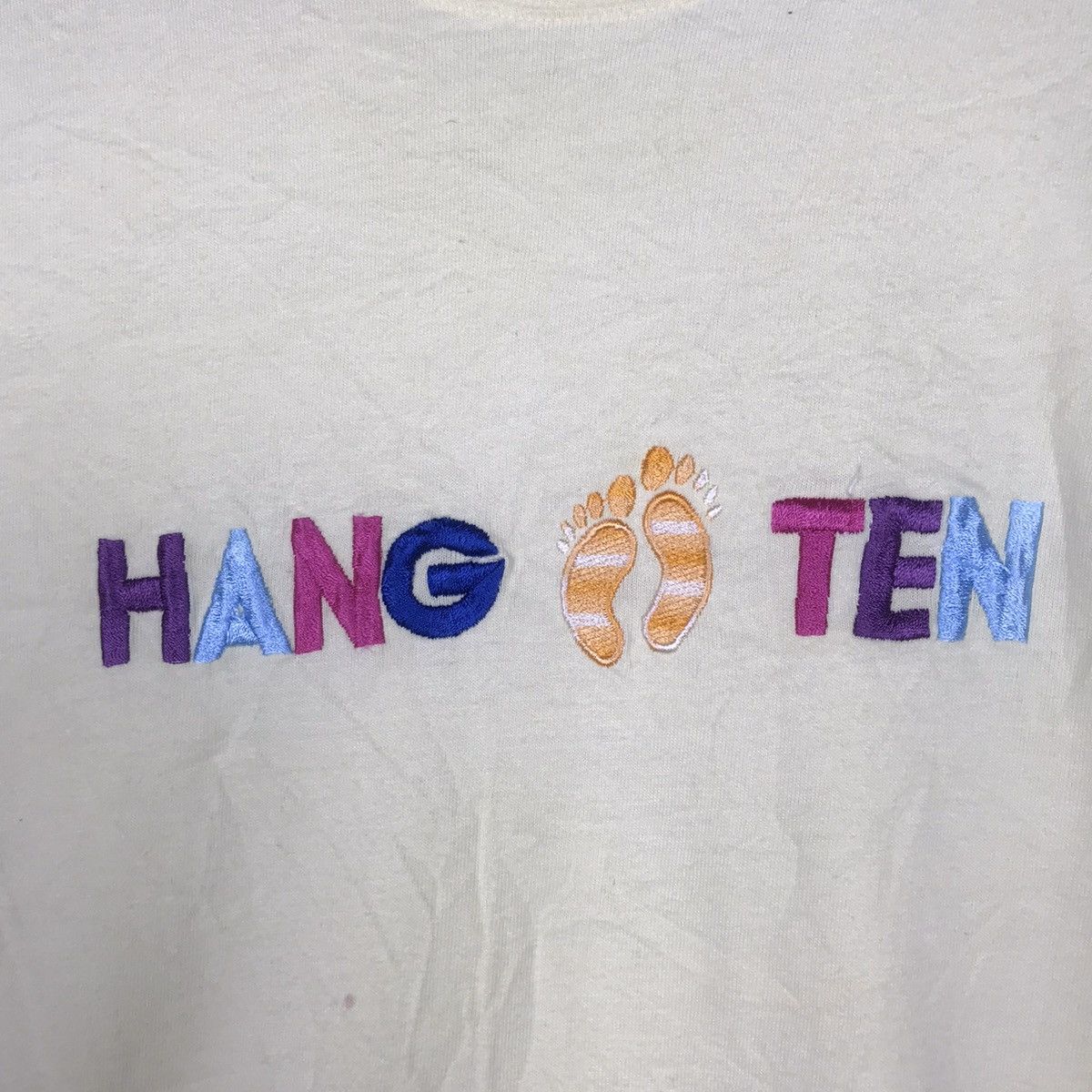 Hang Ten × Vintage Vintage 90s Hang Ten Multicolour Embroidered T Shirt Size US L / EU 52-54 / 3 - 4 Thumbnail